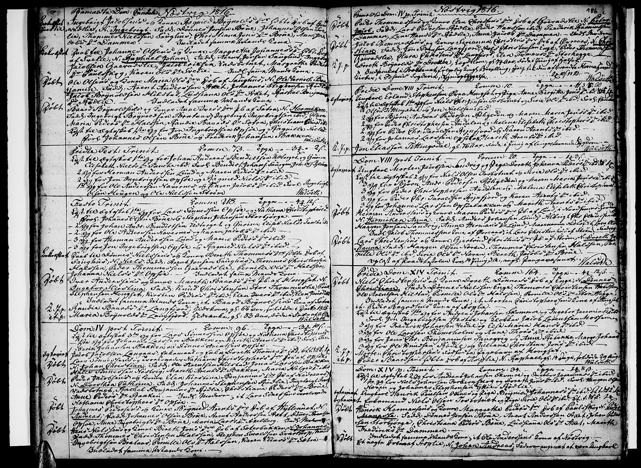 Ministerialprotokoller, klokkerbøker og fødselsregistre - Nordland, SAT/A-1459/814/L0222: Parish register (official) no. 814A03, 1752-1819, p. 186