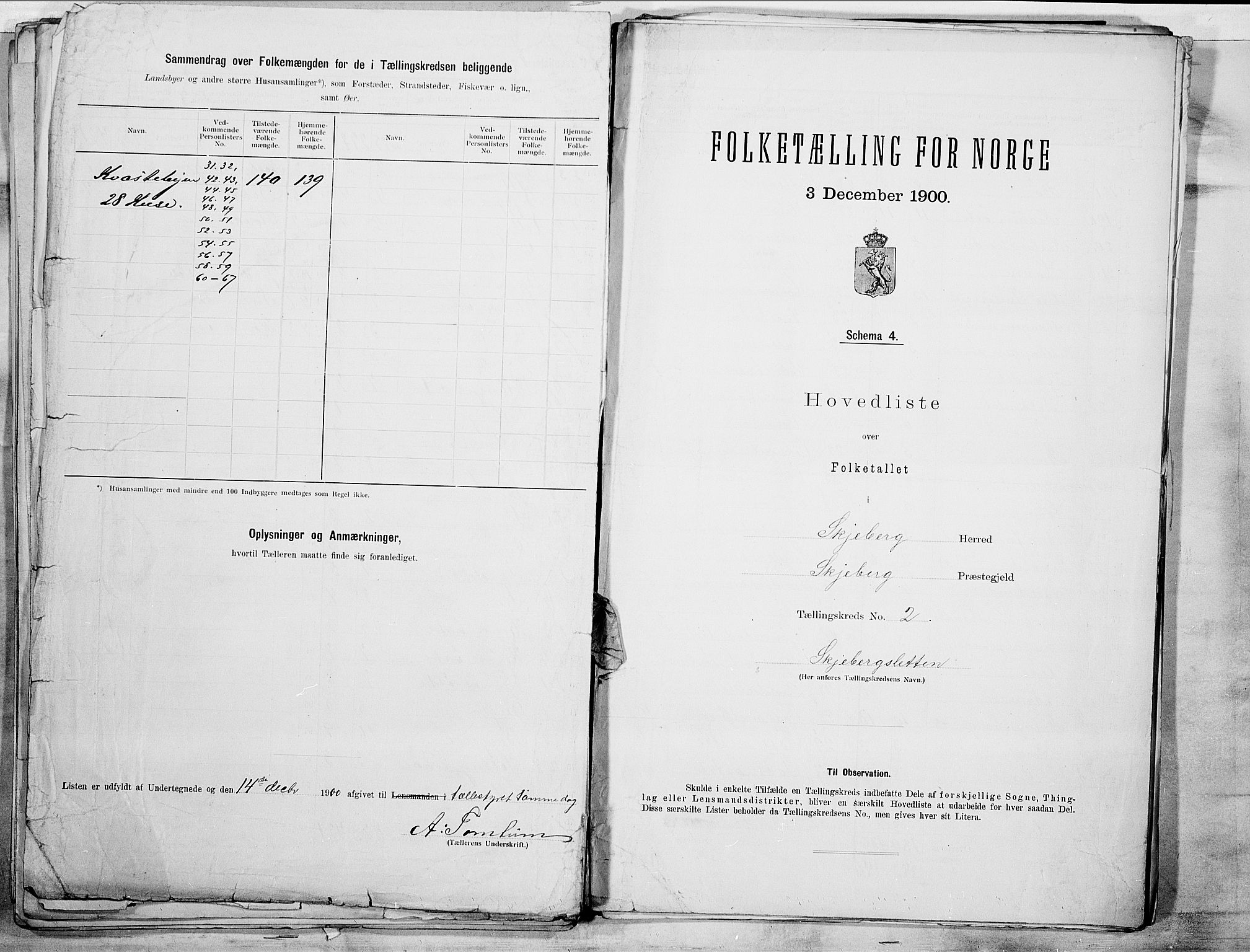 SAO, 1900 census for Skjeberg, 1900, p. 6