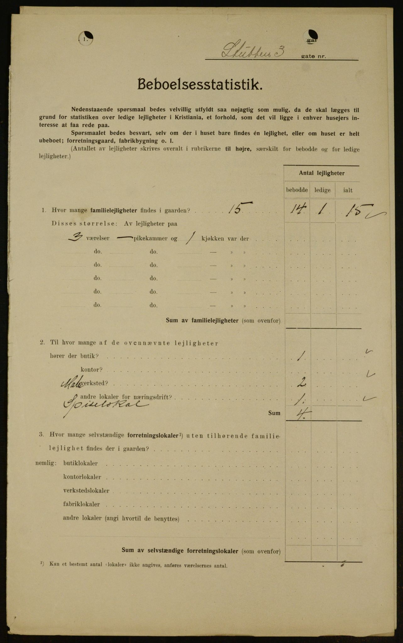 OBA, Municipal Census 1909 for Kristiania, 1909, p. 94519