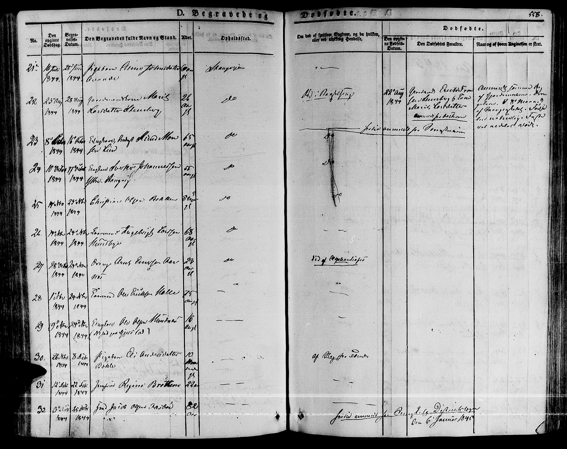 Ministerialprotokoller, klokkerbøker og fødselsregistre - Møre og Romsdal, AV/SAT-A-1454/592/L1024: Parish register (official) no. 592A03 /1, 1831-1849, p. 558