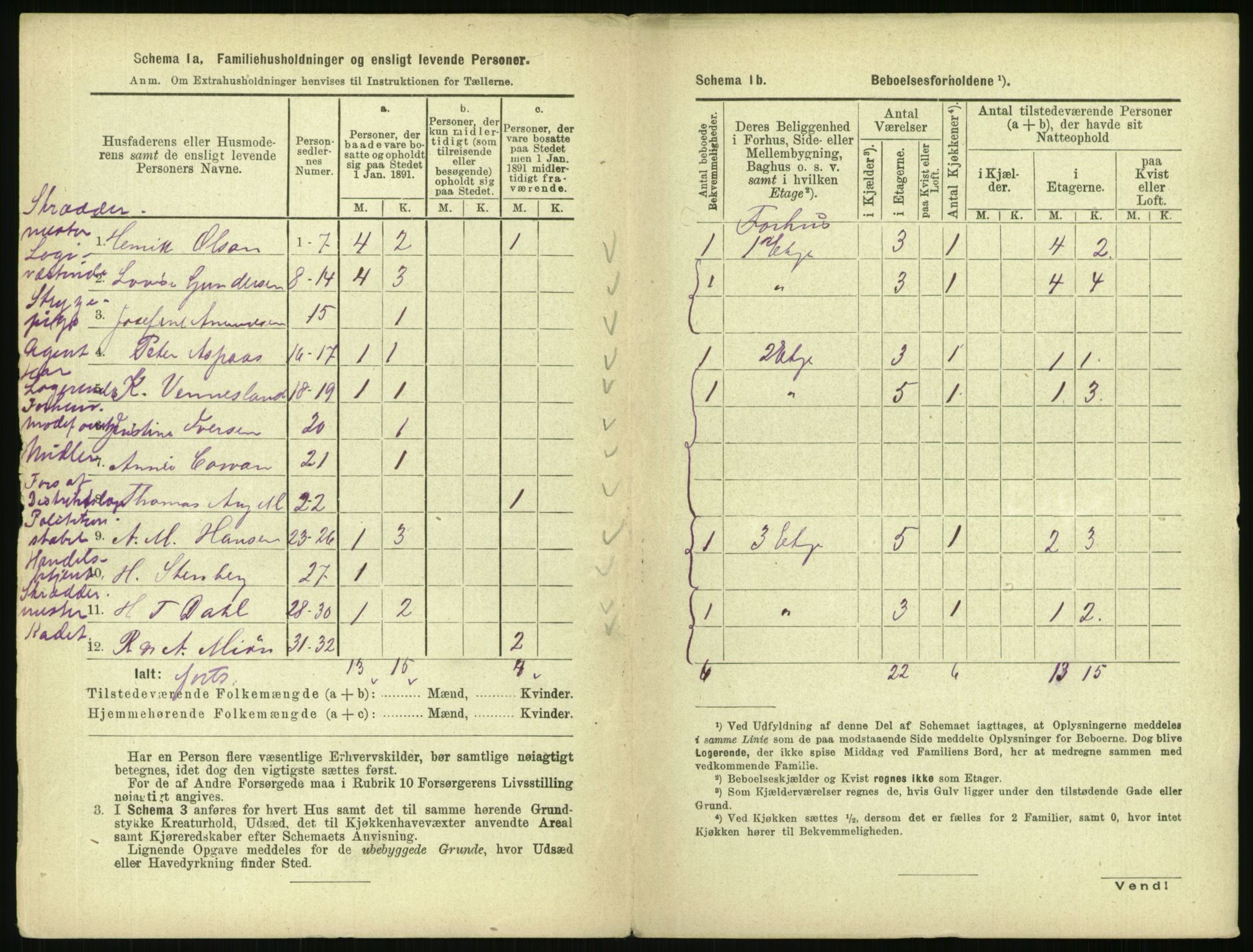 RA, 1891 census for 0301 Kristiania, 1891, p. 43878