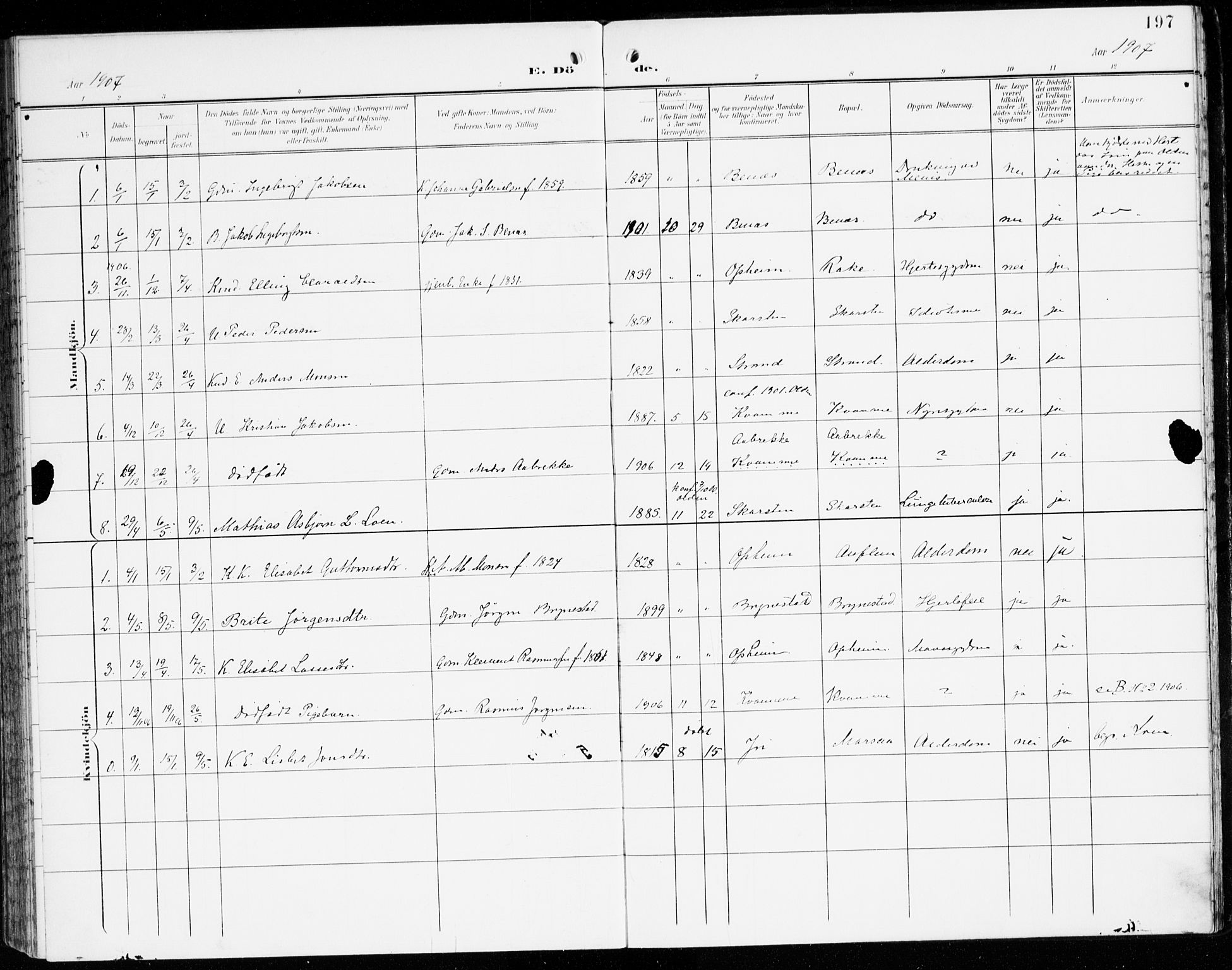 Innvik sokneprestembete, AV/SAB-A-80501: Parish register (official) no. C 2, 1900-1920, p. 197