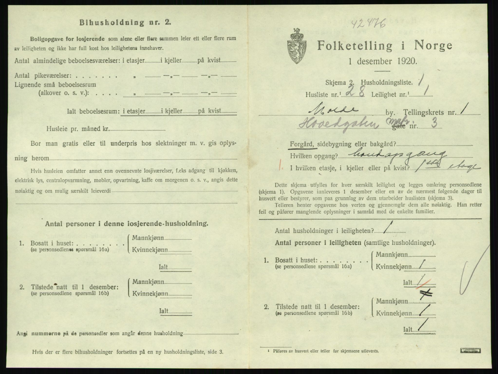 SAT, 1920 census for Molde, 1920, p. 893