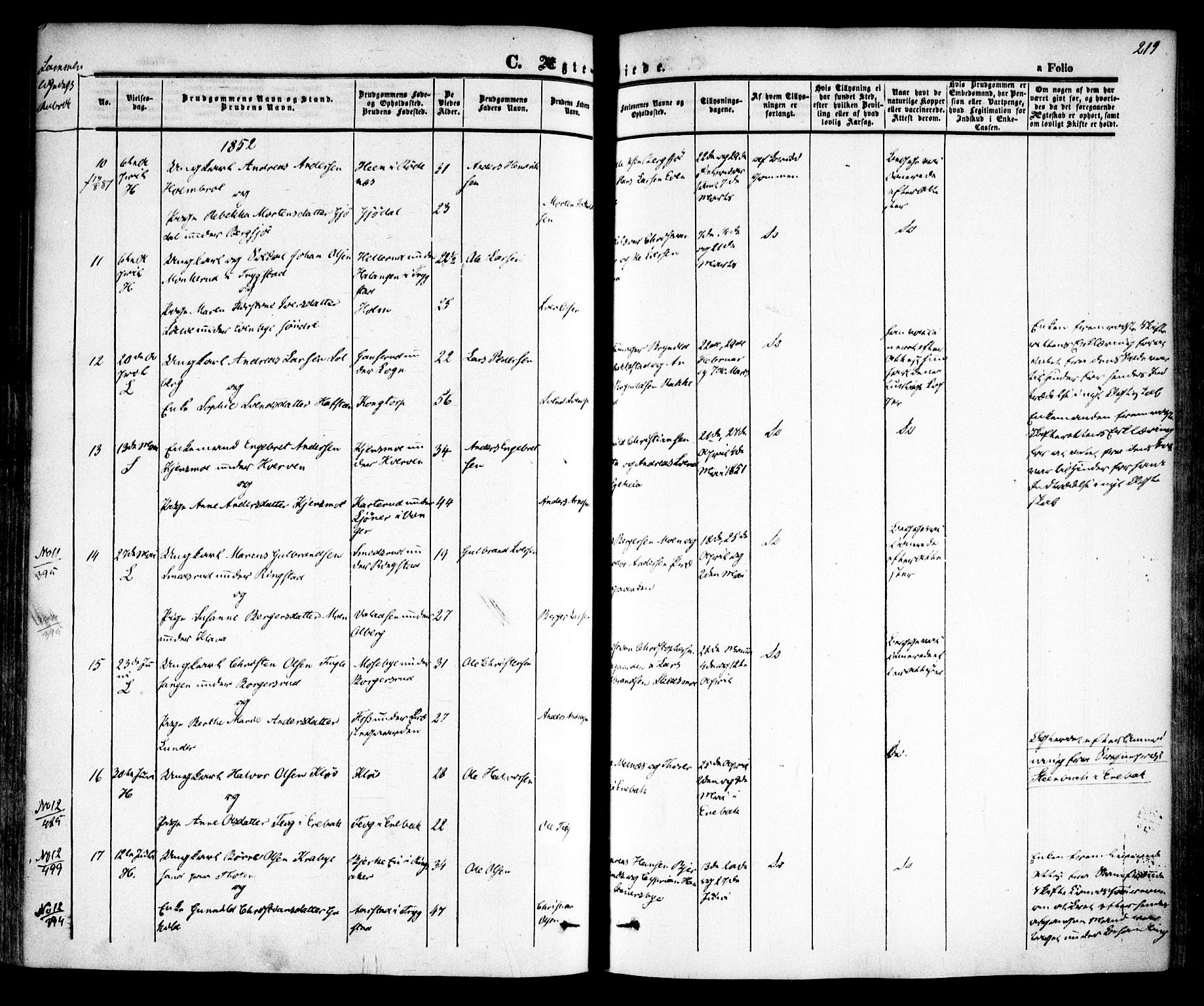 Høland prestekontor Kirkebøker, AV/SAO-A-10346a/F/Fa/L0009: Parish register (official) no. I 9, 1846-1853, p. 219