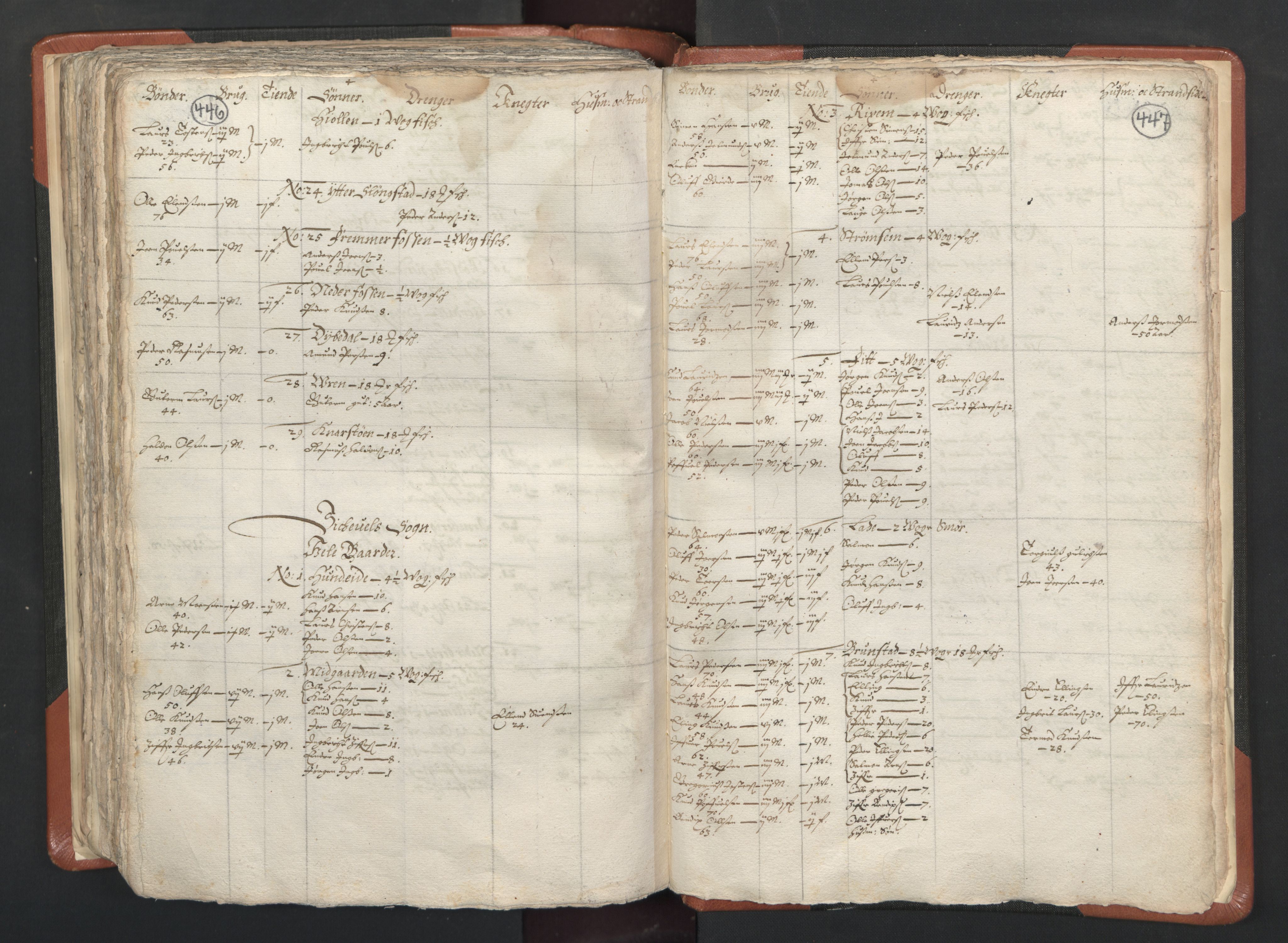 RA, Vicar's Census 1664-1666, no. 26: Sunnmøre deanery, 1664-1666, p. 446-447