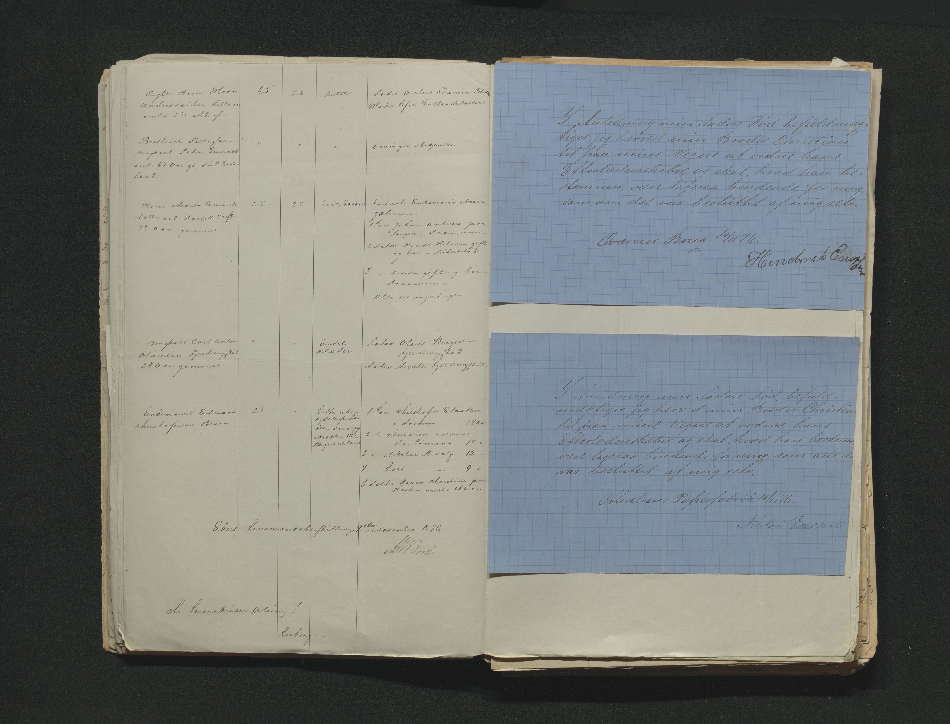 Eiker, Modum og Sigdal sorenskriveri, AV/SAKO-A-123/H/Ha/Hab/L0014: Dødsfallsmeldinger, 1874-1877, p. 395