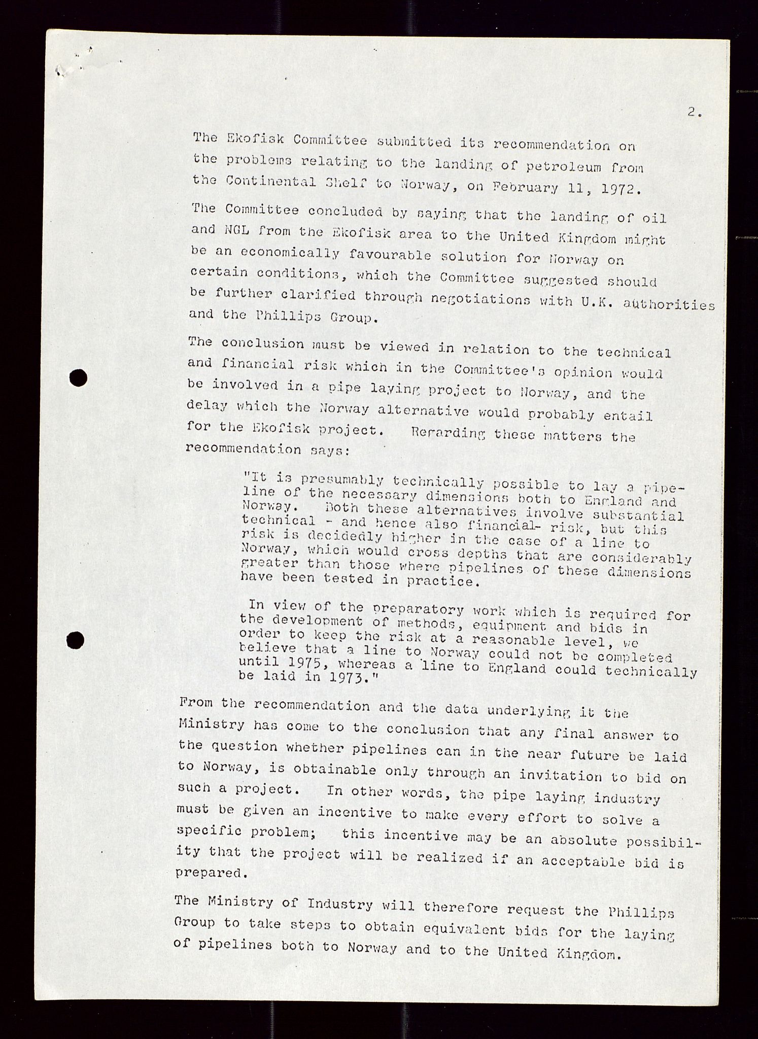 Industridepartementet, Oljekontoret, AV/SAST-A-101348/Di/L0002: DWP, måneds- kvartals- halvårs- og årsrapporter, økonomi, personell, div., 1972-1974, p. 128