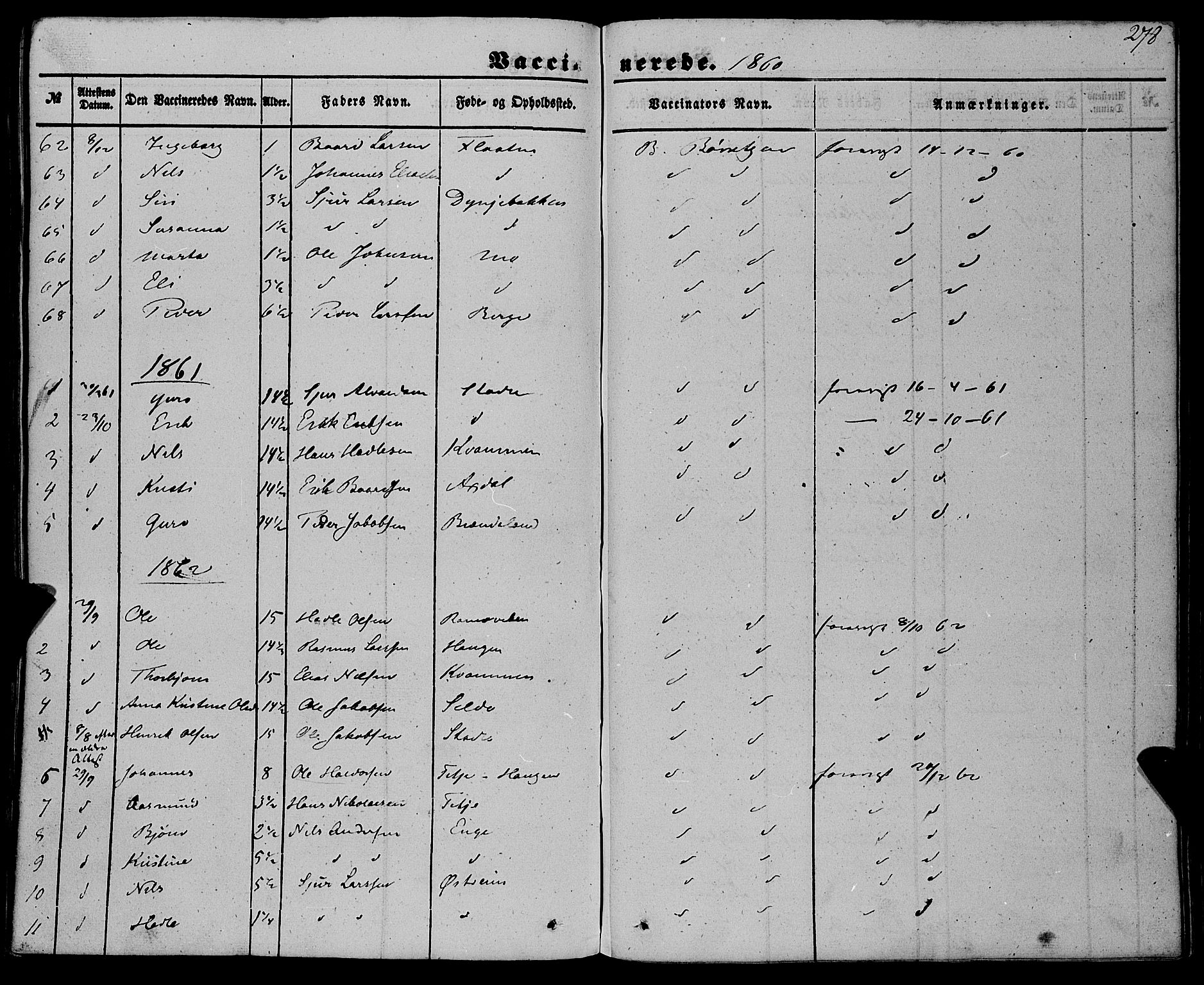 Etne sokneprestembete, SAB/A-75001/H/Haa: Parish register (official) no. A 8, 1848-1862, p. 278