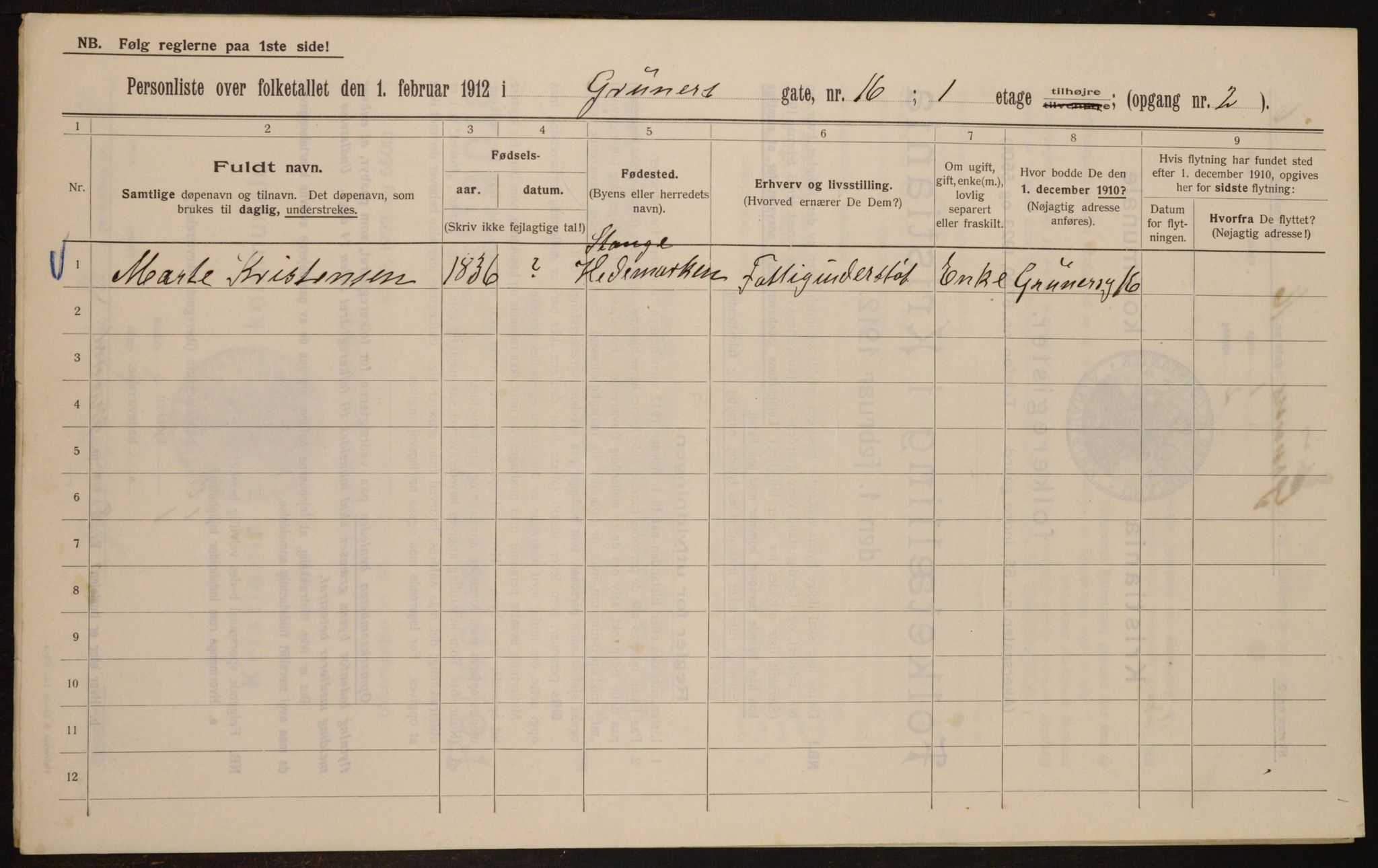 OBA, Municipal Census 1912 for Kristiania, 1912, p. 30968