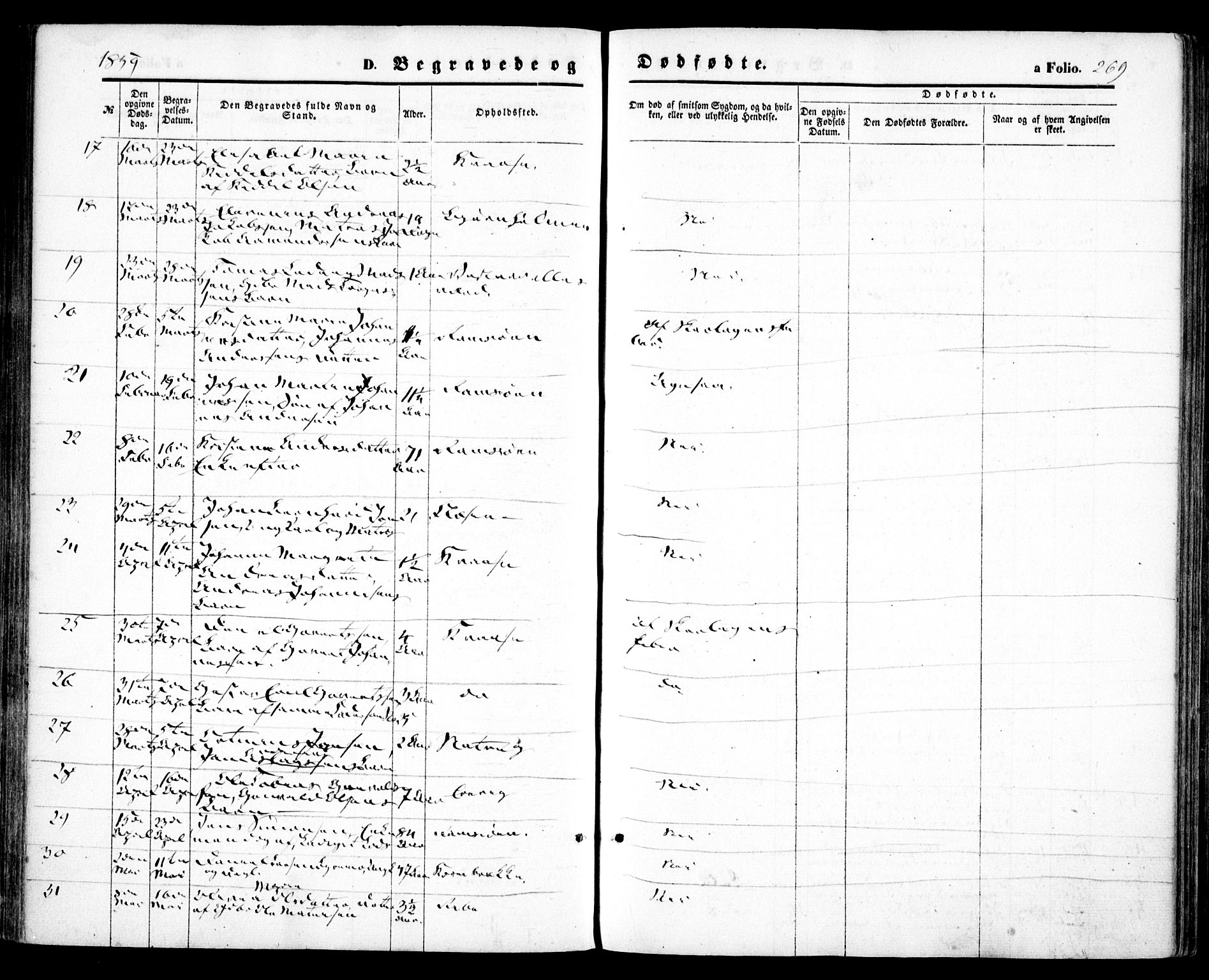 Høvåg sokneprestkontor, SAK/1111-0025/F/Fa/L0004: Parish register (official) no. A 4, 1859-1877, p. 269