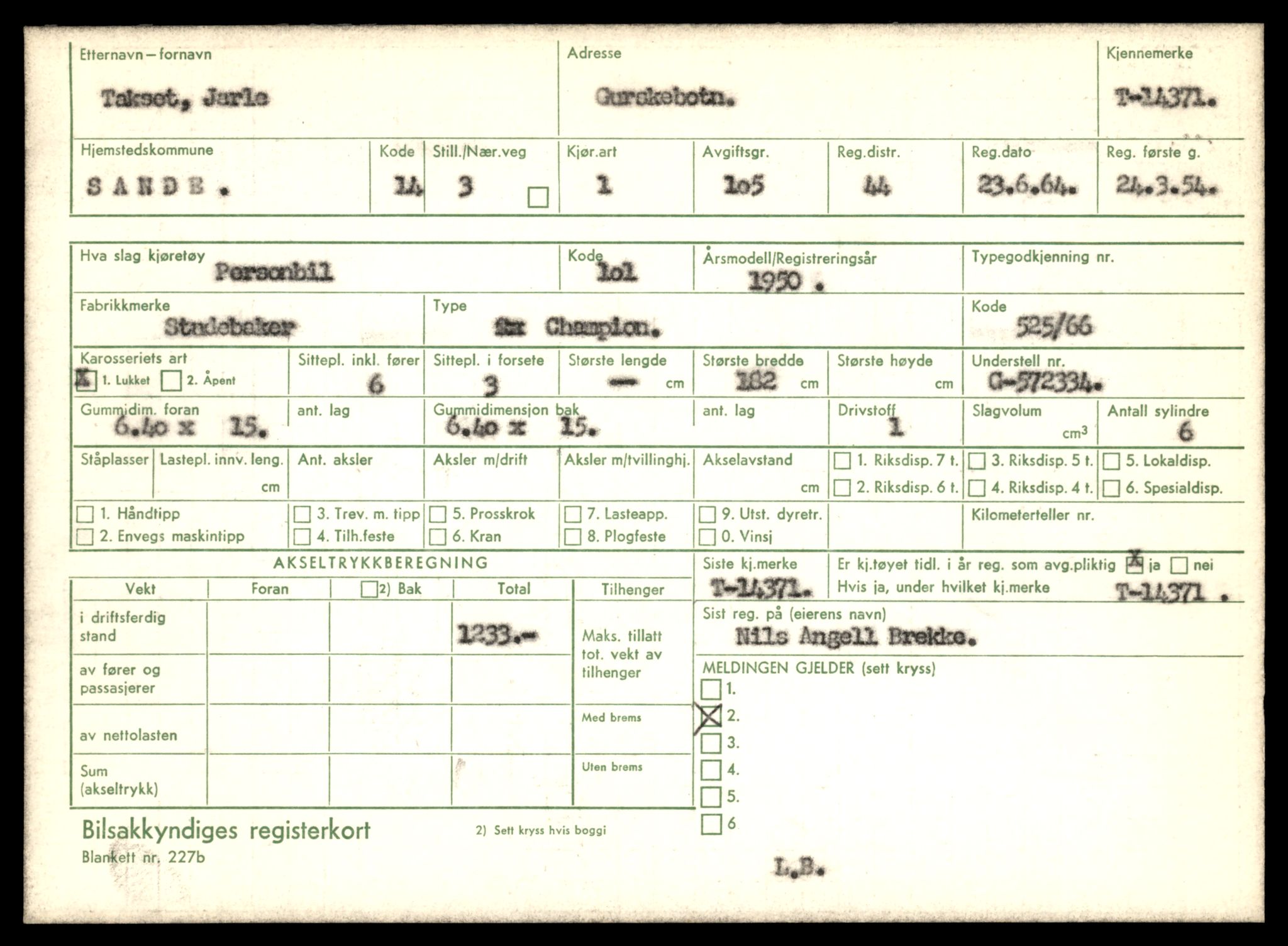Møre og Romsdal vegkontor - Ålesund trafikkstasjon, AV/SAT-A-4099/F/Fe/L0045: Registreringskort for kjøretøy T 14320 - T 14444, 1927-1998, p. 1381