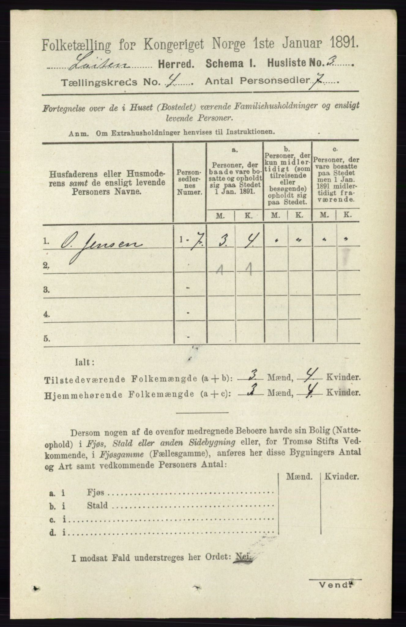 RA, 1891 census for 0415 Løten, 1891, p. 2672