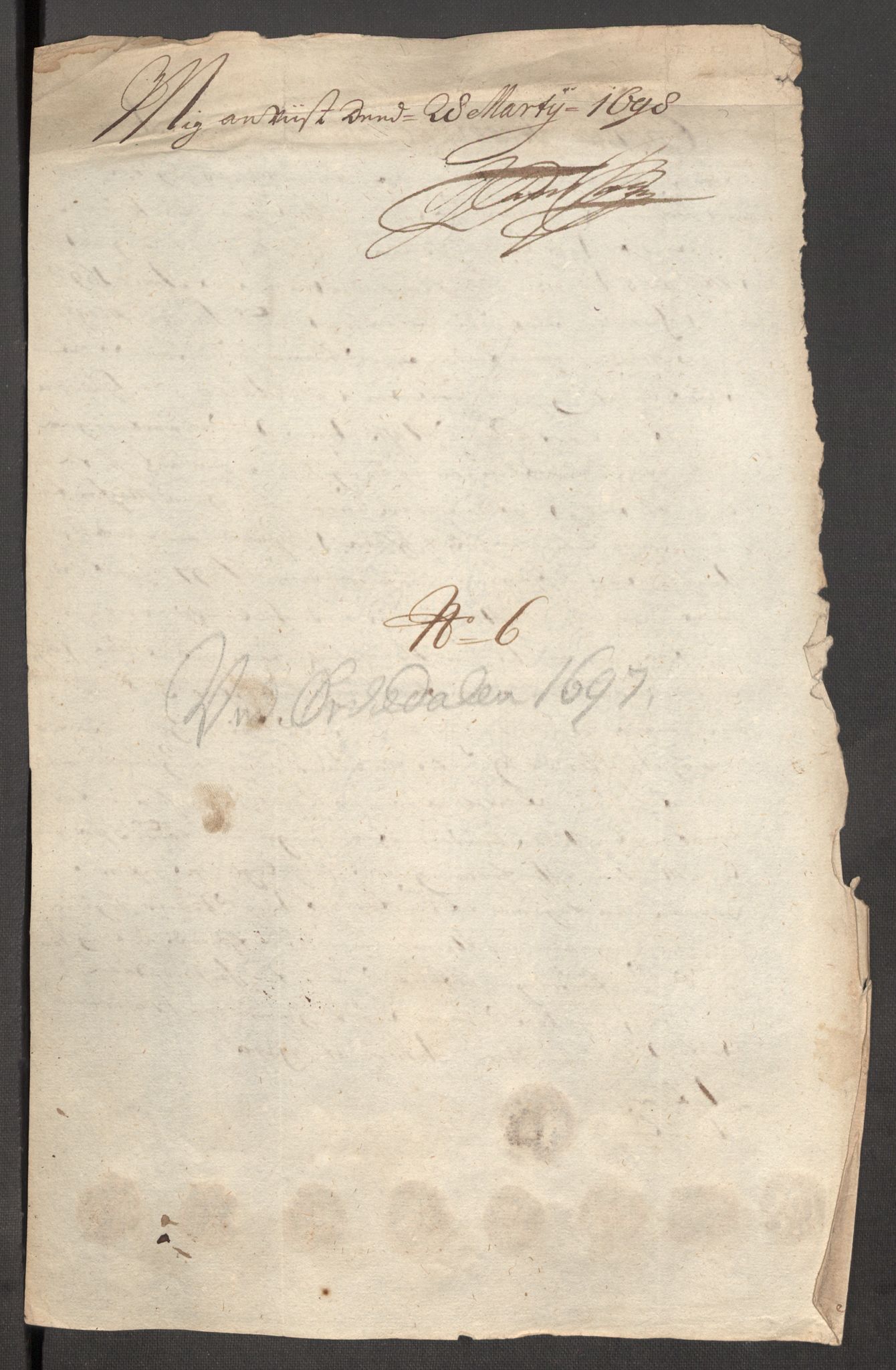 Rentekammeret inntil 1814, Reviderte regnskaper, Fogderegnskap, AV/RA-EA-4092/R60/L3947: Fogderegnskap Orkdal og Gauldal, 1697, p. 218