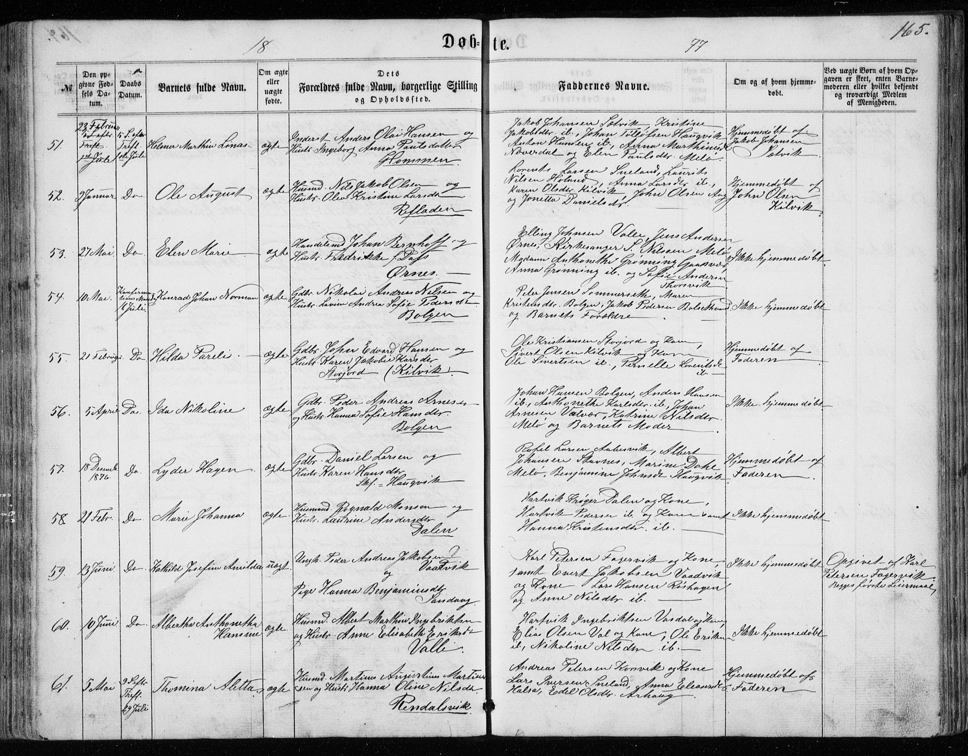 Ministerialprotokoller, klokkerbøker og fødselsregistre - Nordland, SAT/A-1459/843/L0634: Parish register (copy) no. 843C03, 1860-1884, p. 165