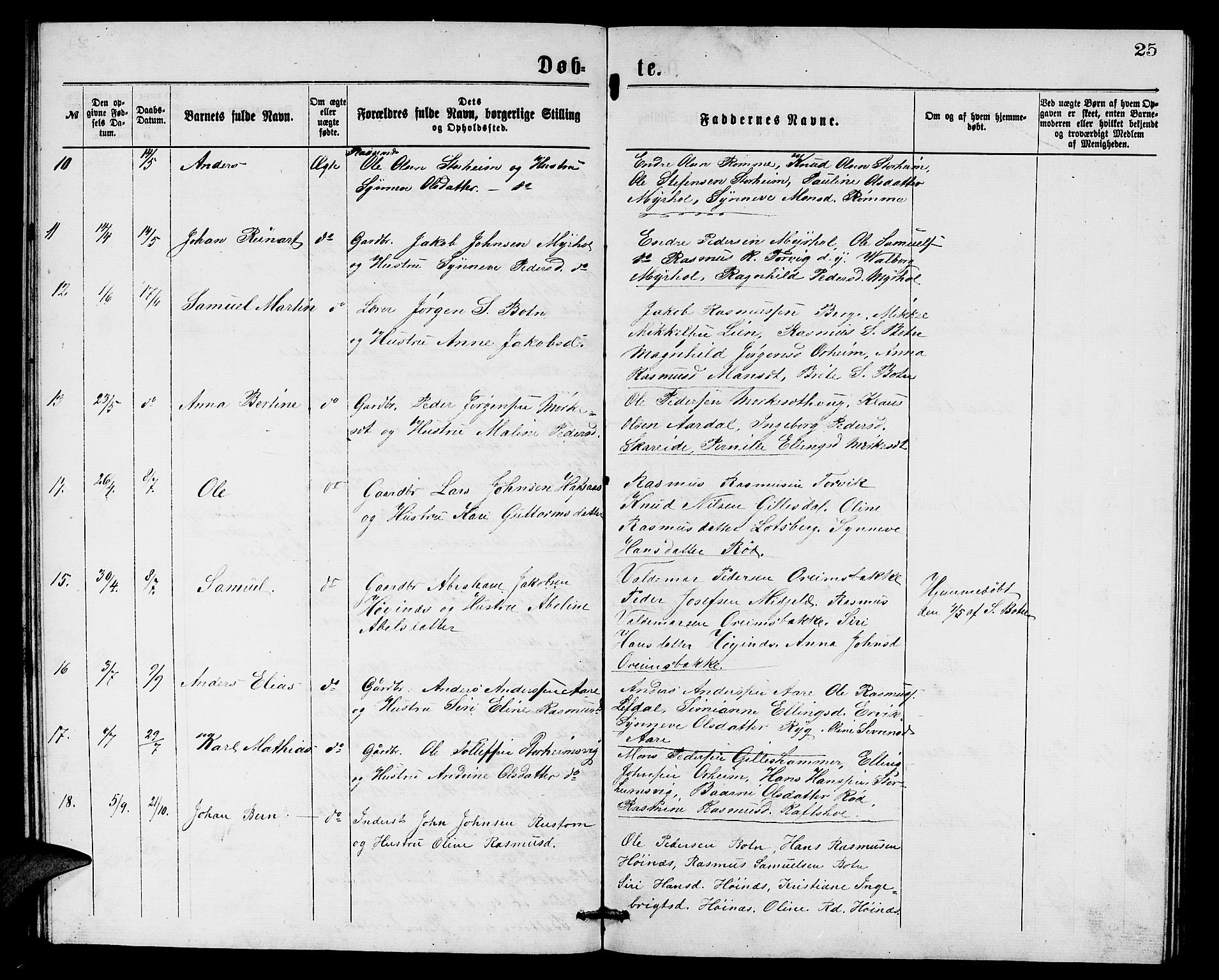 Eid sokneprestembete, AV/SAB-A-82301/H/Hab/Habc/L0001: Parish register (copy) no. C 1, 1877-1886, p. 25