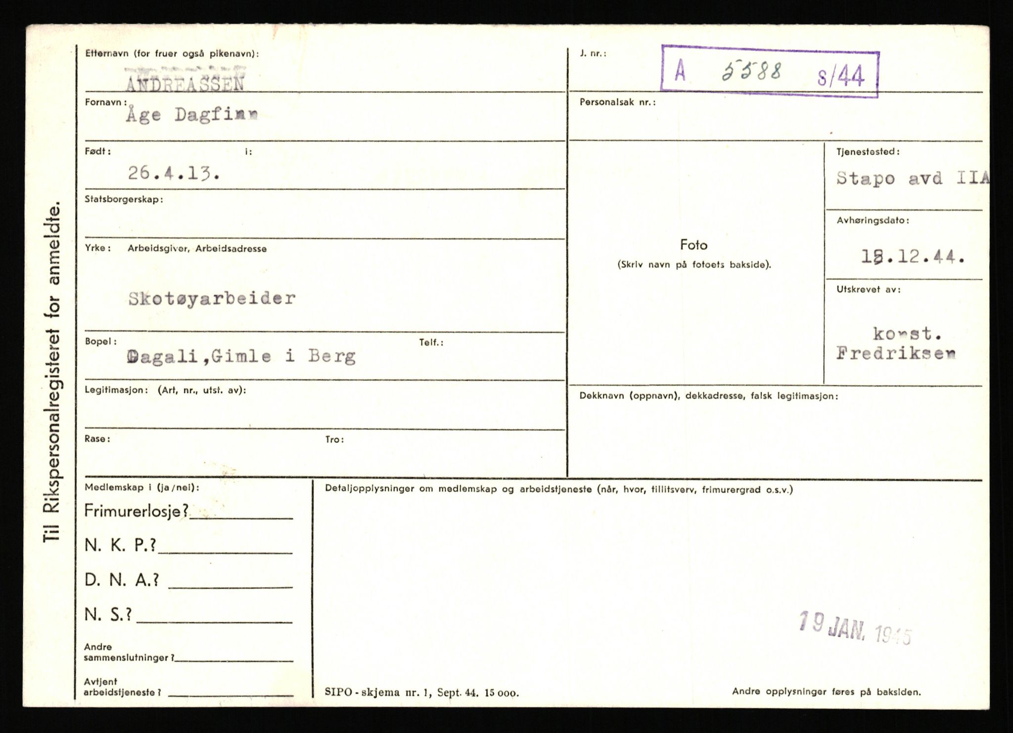 Statspolitiet - Hovedkontoret / Osloavdelingen, AV/RA-S-1329/C/Ca/L0001: Aabakken - Armann, 1943-1945, p. 3691