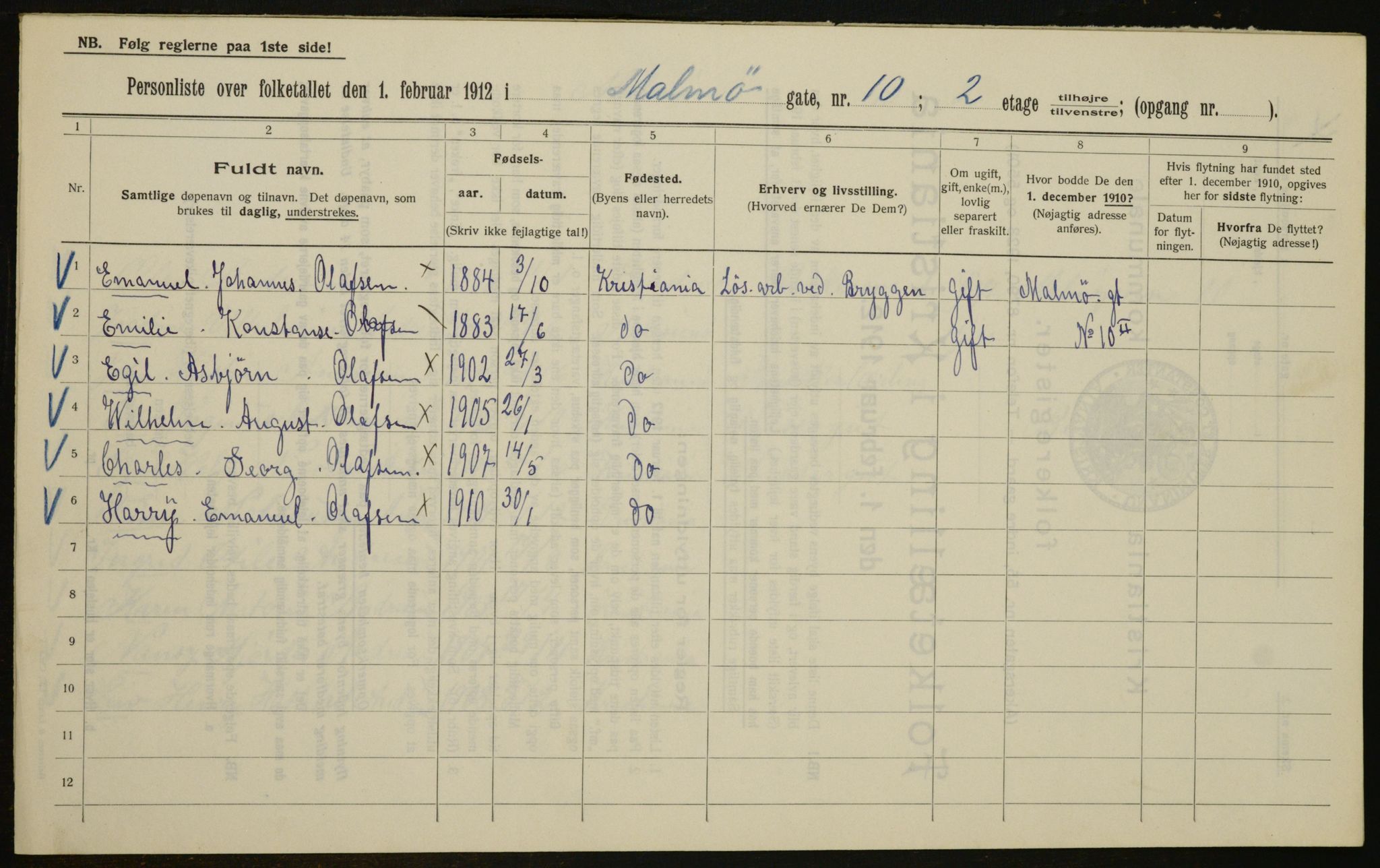 OBA, Municipal Census 1912 for Kristiania, 1912, p. 60473