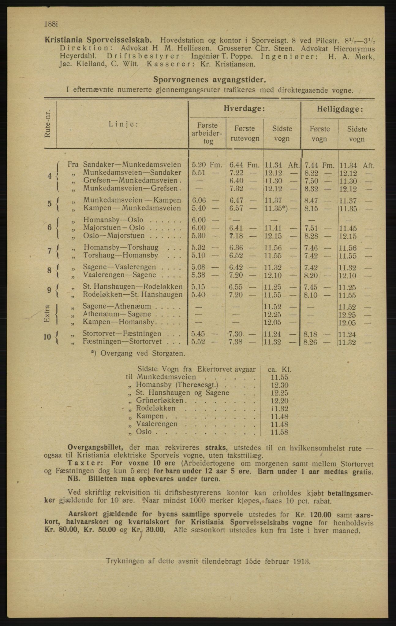 Kristiania/Oslo adressebok, PUBL/-, 1913, p. 198