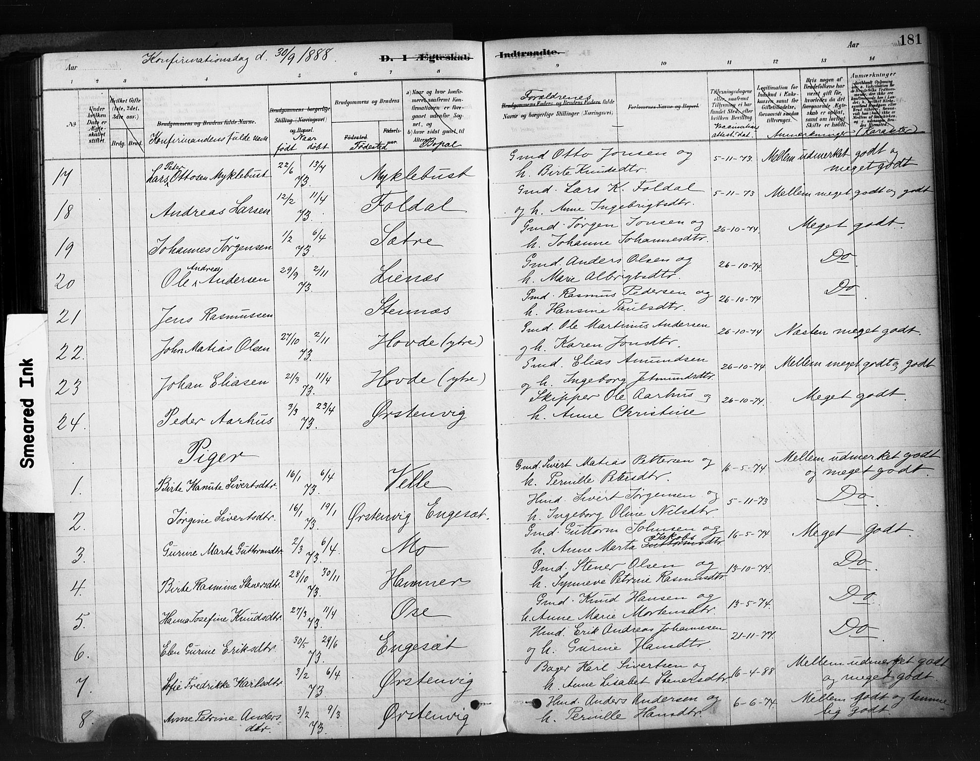 Ministerialprotokoller, klokkerbøker og fødselsregistre - Møre og Romsdal, AV/SAT-A-1454/513/L0176: Parish register (official) no. 513A03, 1877-1889, p. 181