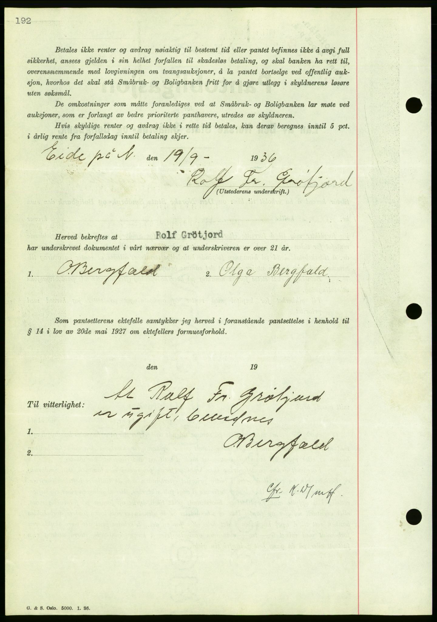 Nordmøre sorenskriveri, AV/SAT-A-4132/1/2/2Ca/L0090: Mortgage book no. B80, 1936-1937, Diary no: : 2288/1936