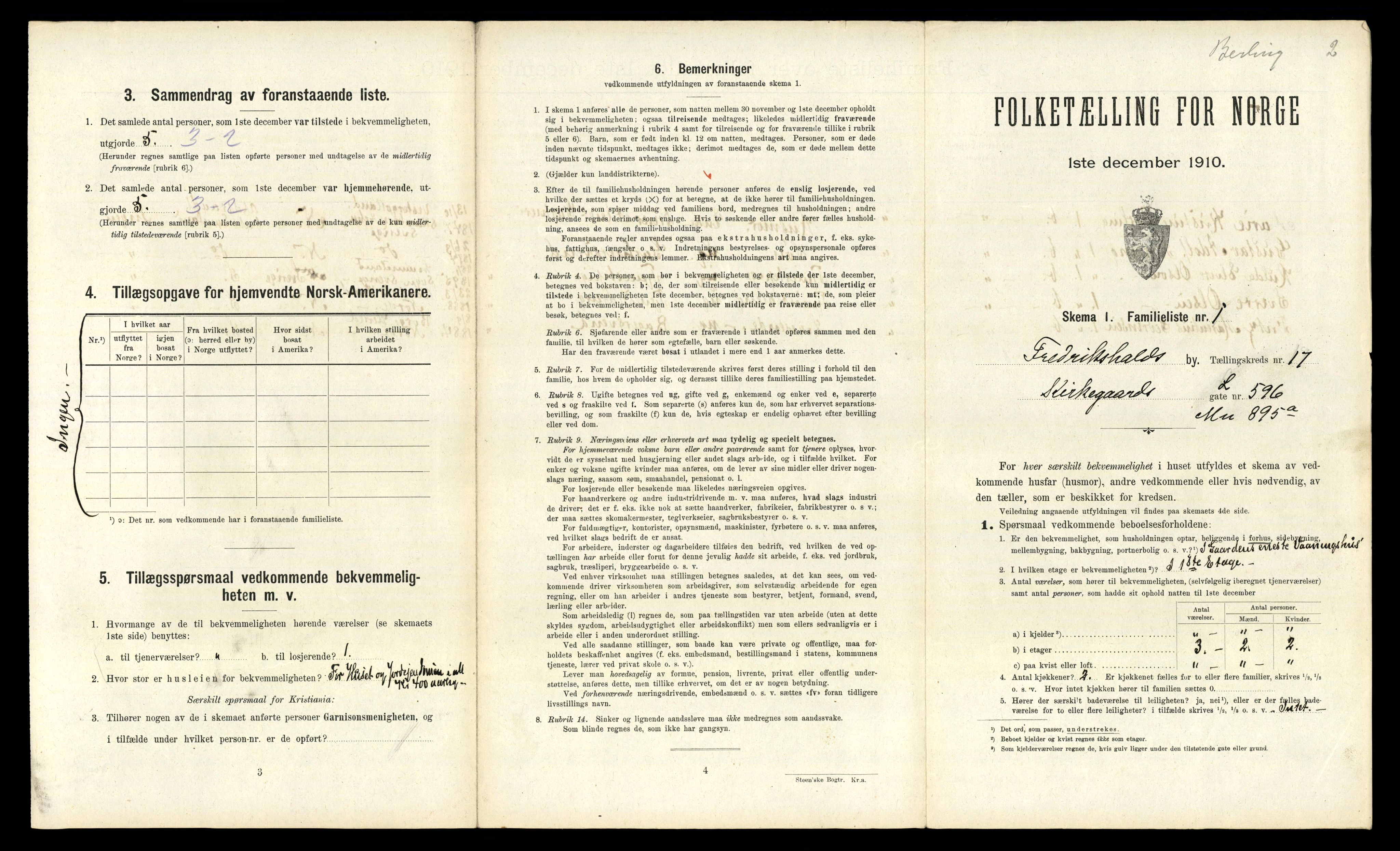 RA, 1910 census for Fredrikshald, 1910, p. 5806