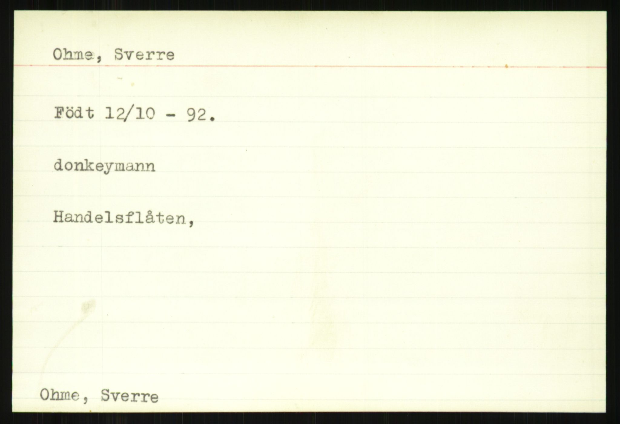 Direktoratet for sjømenn, AV/RA-S-3545/G/Gi/L0008: Alfabetisk ordnet kartotek over krigsdekorasjoner tildelt nordmenn under krigen, Odden - Staalstrøm, 1940-1945, p. 19