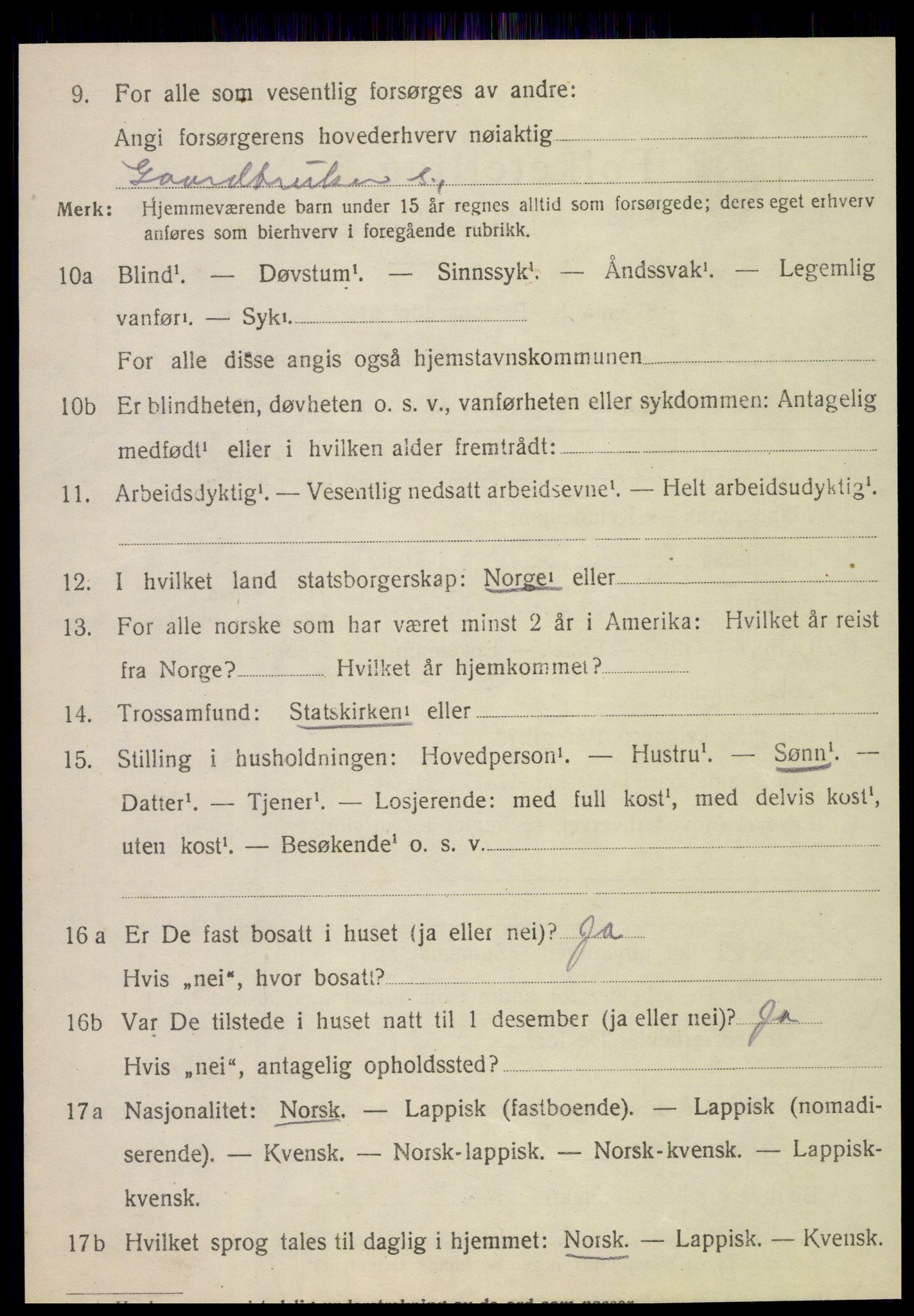 SAT, 1920 census for Alstahaug, 1920, p. 582