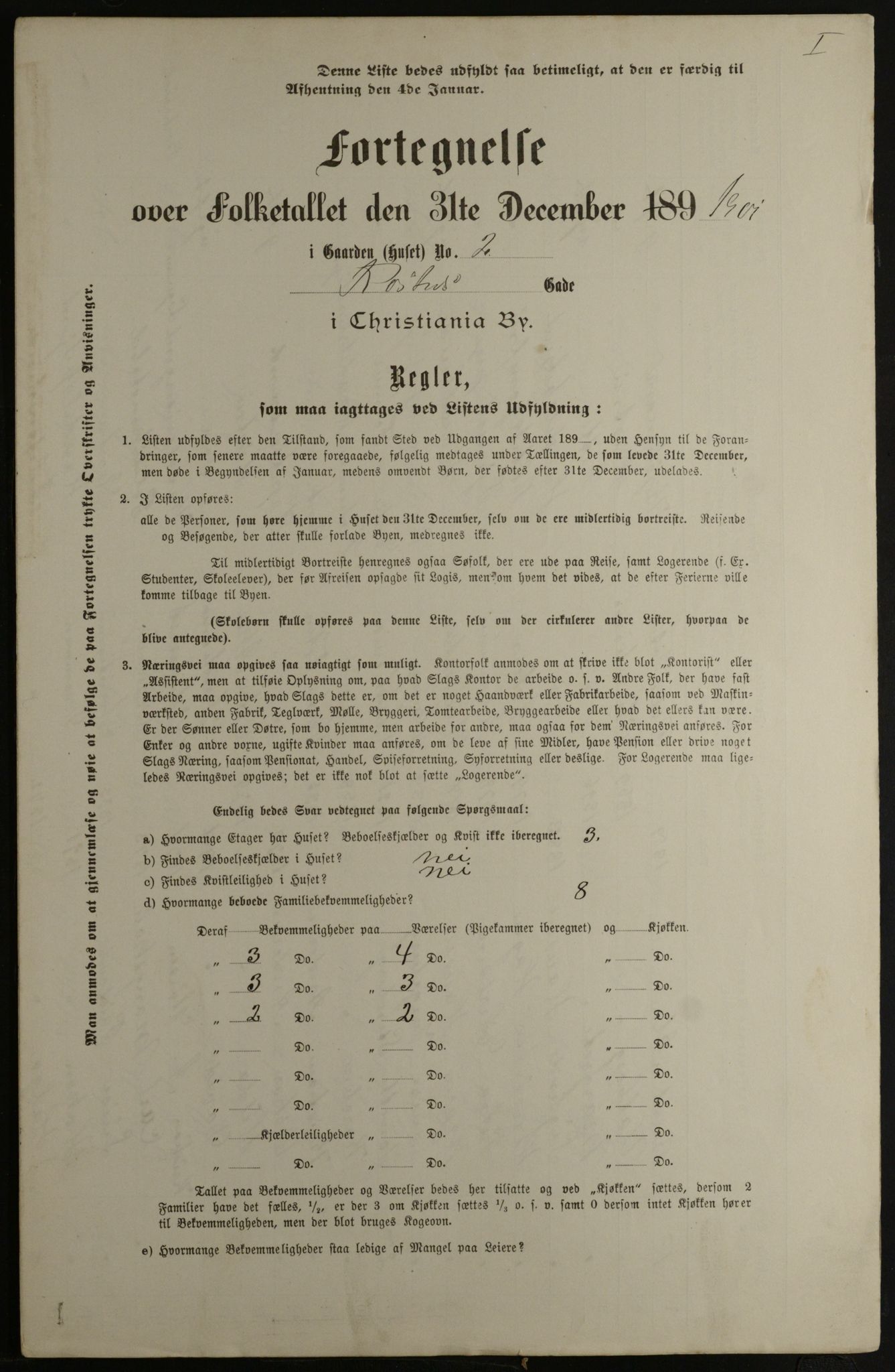 OBA, Municipal Census 1901 for Kristiania, 1901, p. 12905