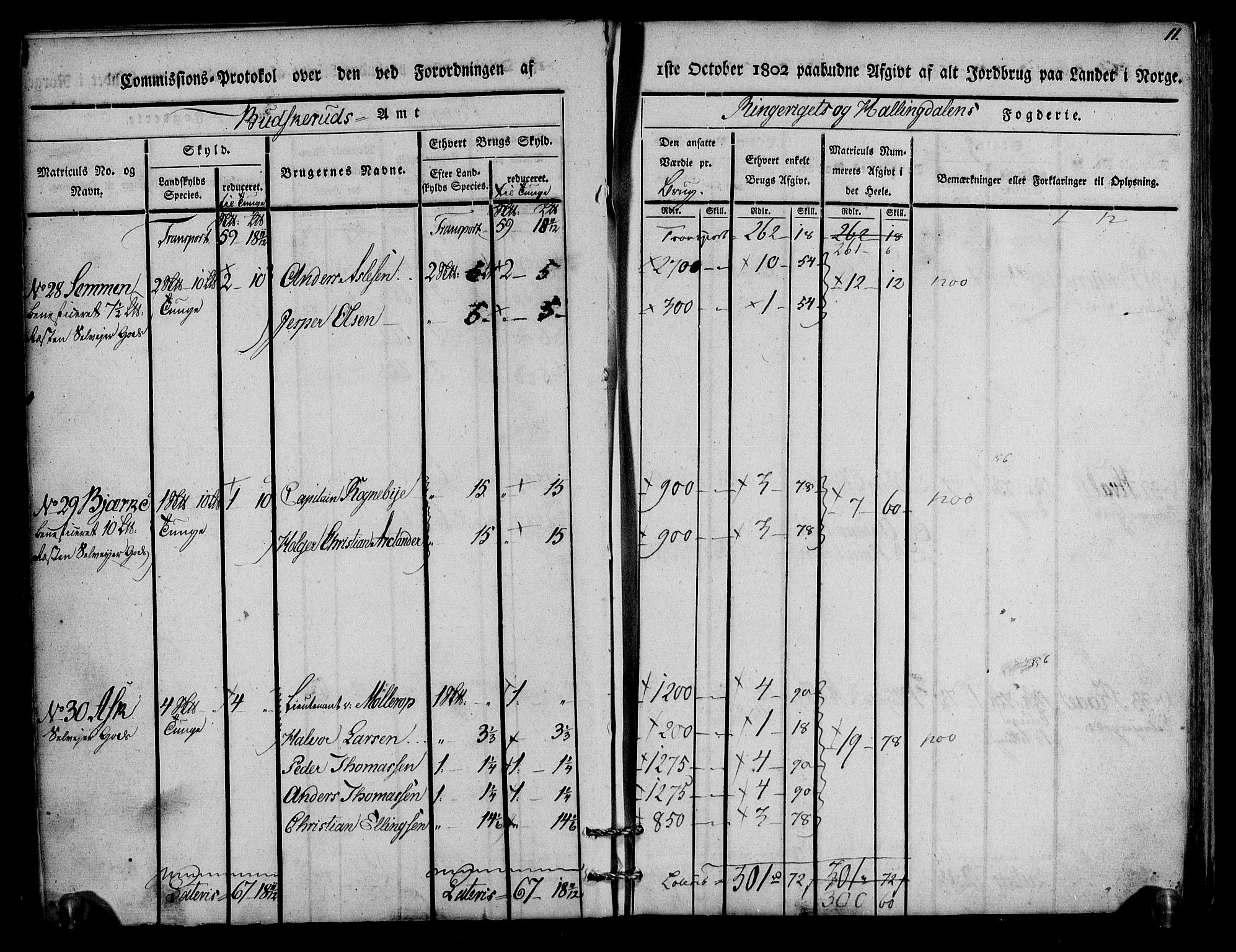 Rentekammeret inntil 1814, Realistisk ordnet avdeling, AV/RA-EA-4070/N/Ne/Nea/L0045: Ringerike og Hallingdal fogderi. Kommisjonsprotokoll for Norderhov prestegjeld, 1803, p. 13