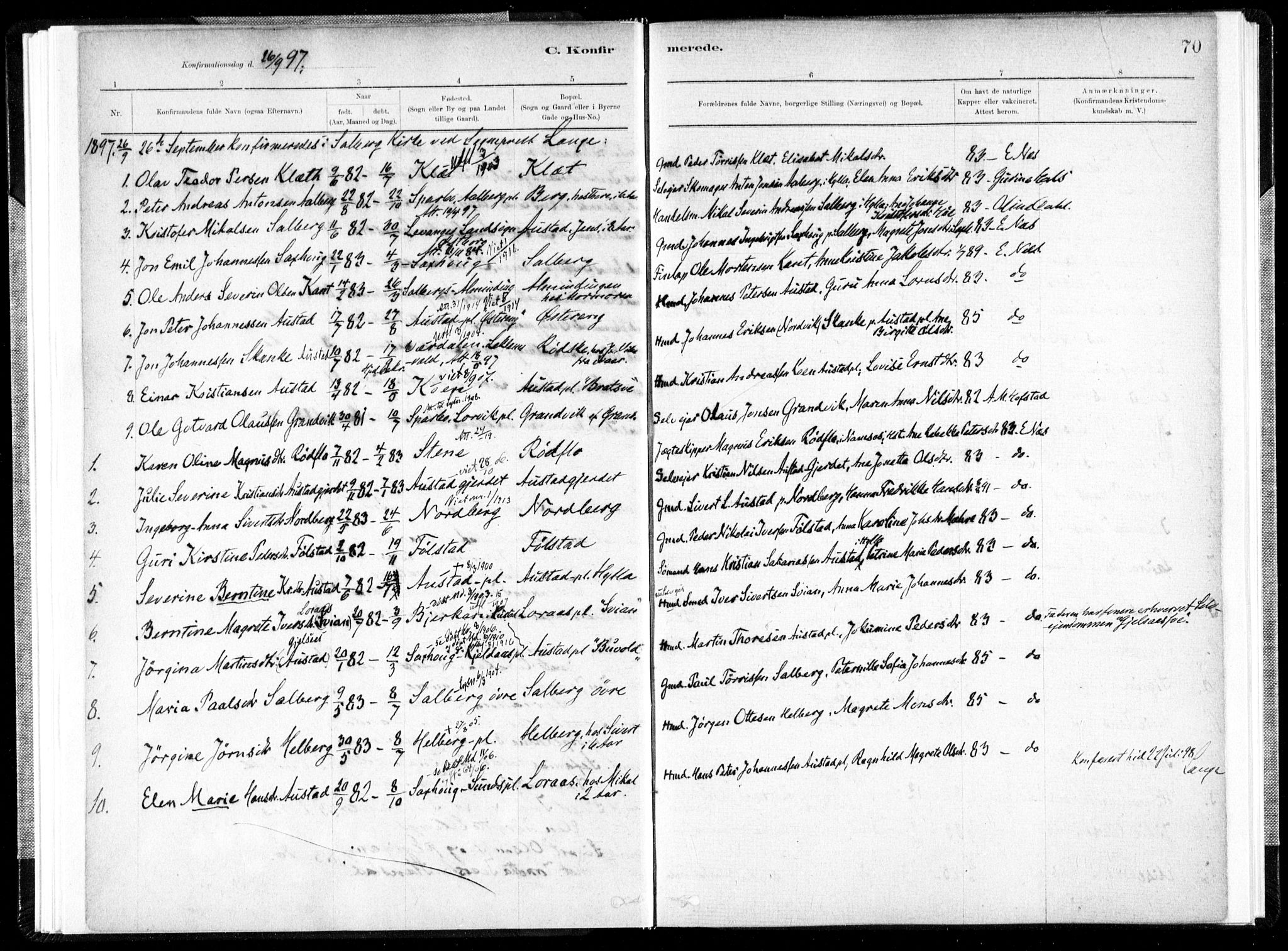 Ministerialprotokoller, klokkerbøker og fødselsregistre - Nord-Trøndelag, AV/SAT-A-1458/731/L0309: Parish register (official) no. 731A01, 1879-1918, p. 70