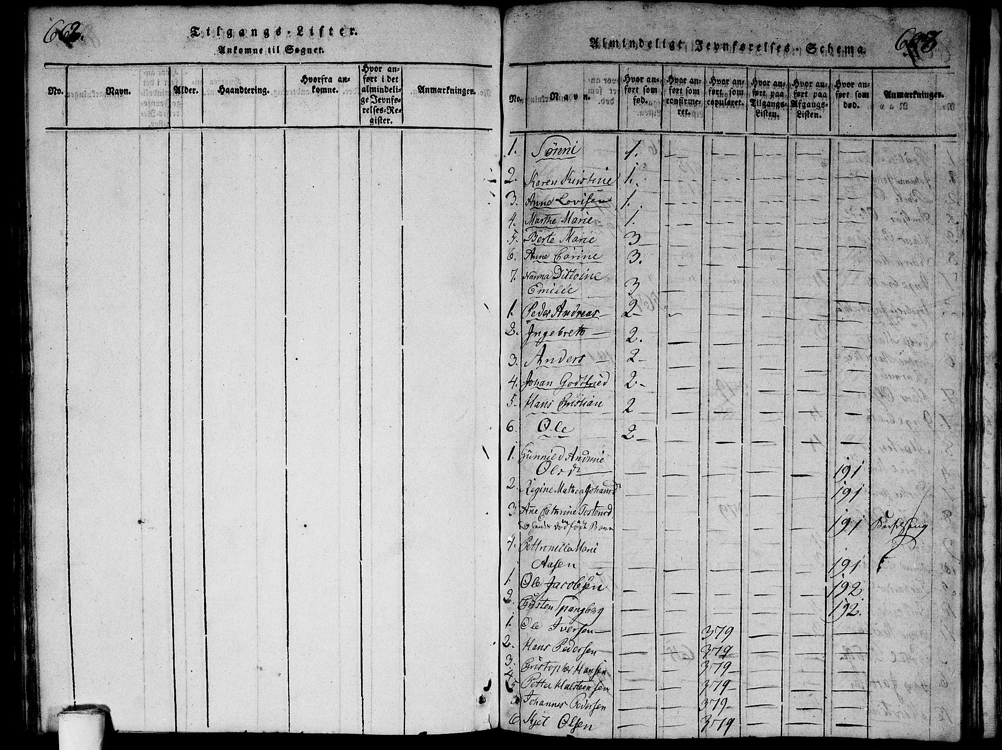 Aker prestekontor kirkebøker, SAO/A-10861/G/L0002: Parish register (copy) no. 2, 1815-1819, p. 662-663