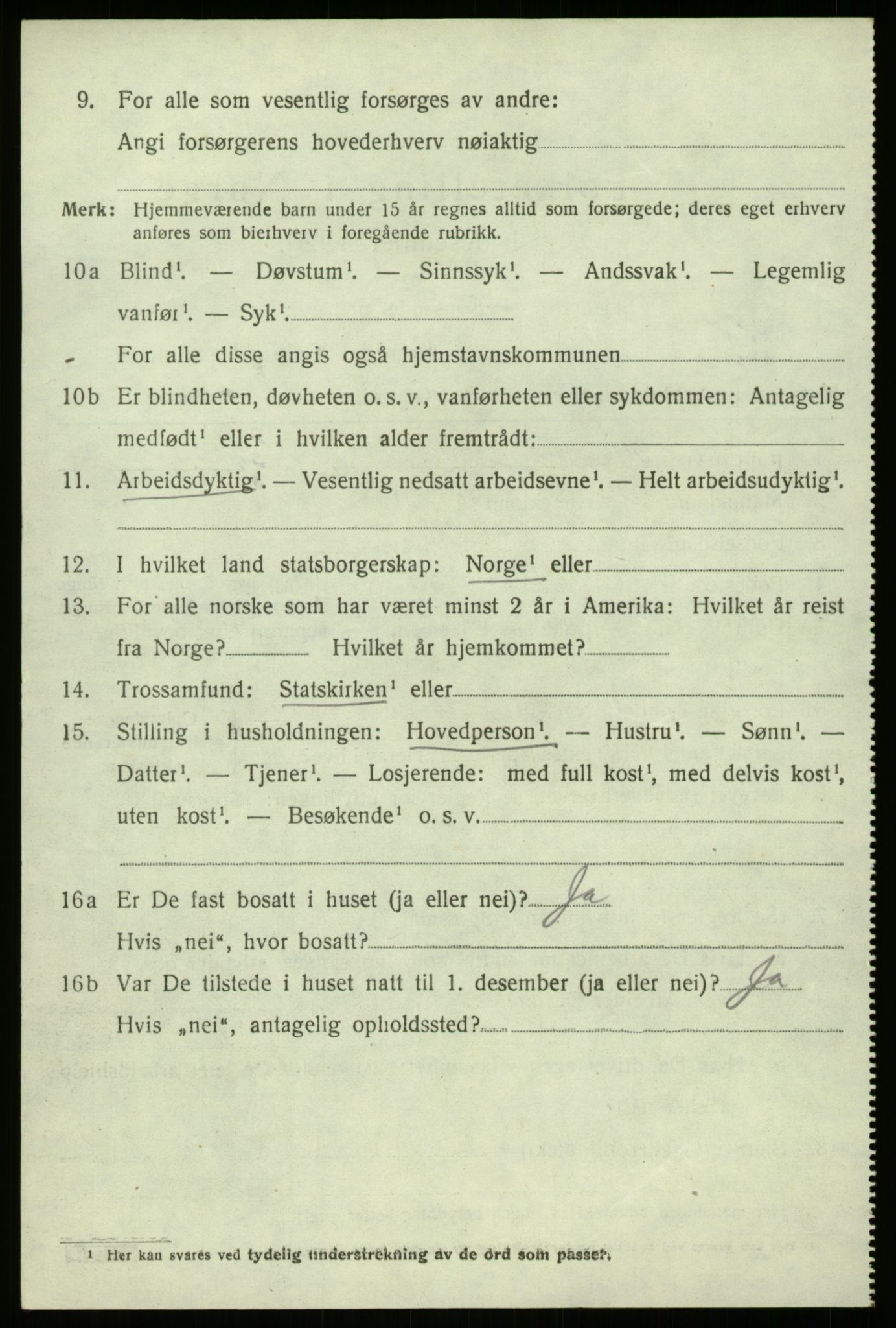 SAB, 1920 census for Balestrand, 1920, p. 3917