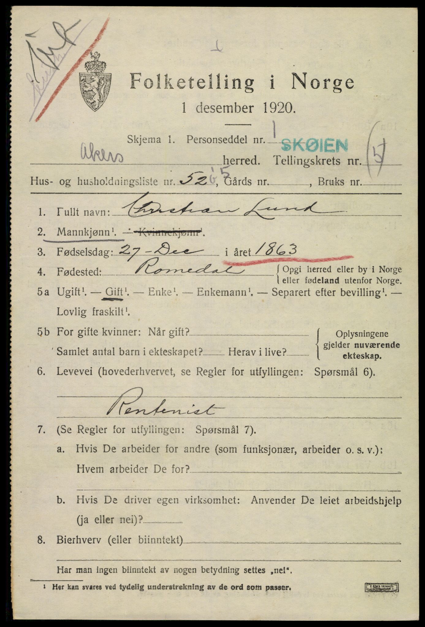 SAO, 1920 census for Aker, 1920, p. 30114