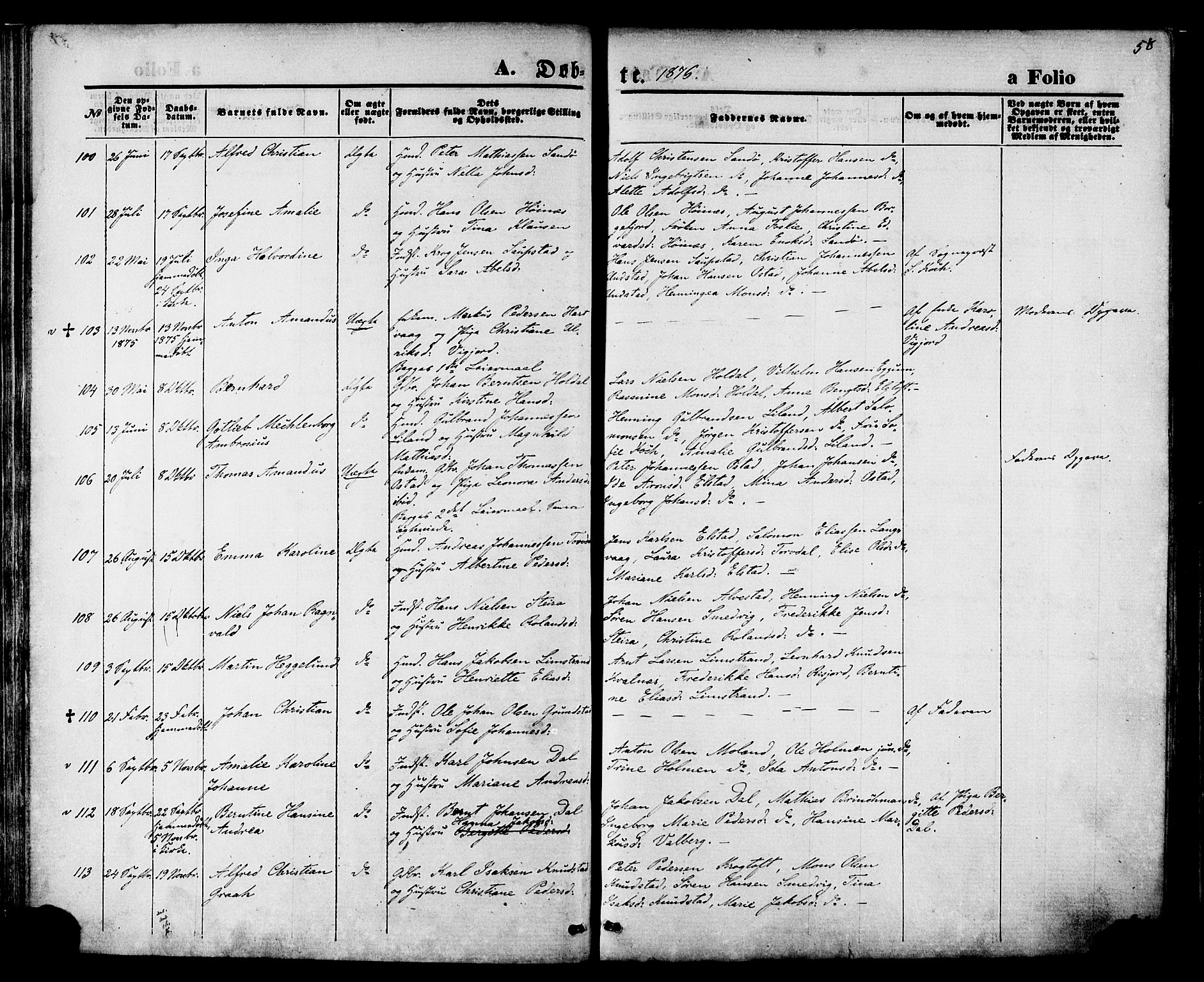 Ministerialprotokoller, klokkerbøker og fødselsregistre - Nordland, SAT/A-1459/880/L1132: Parish register (official) no. 880A06, 1869-1887, p. 58
