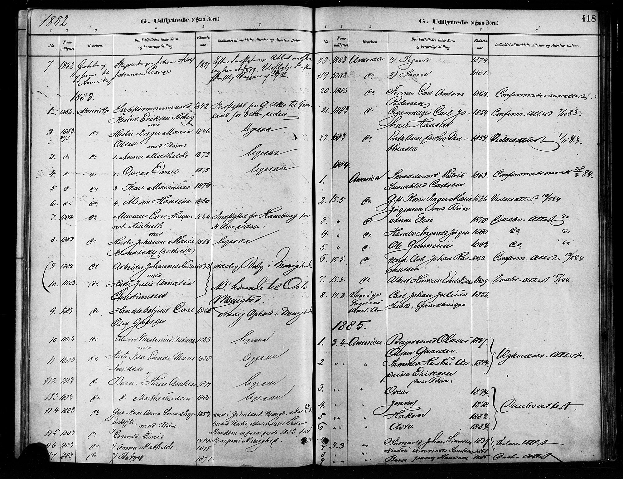 Grønland prestekontor Kirkebøker, SAO/A-10848/F/Fa/L0008: Parish register (official) no. 8, 1881-1893, p. 418