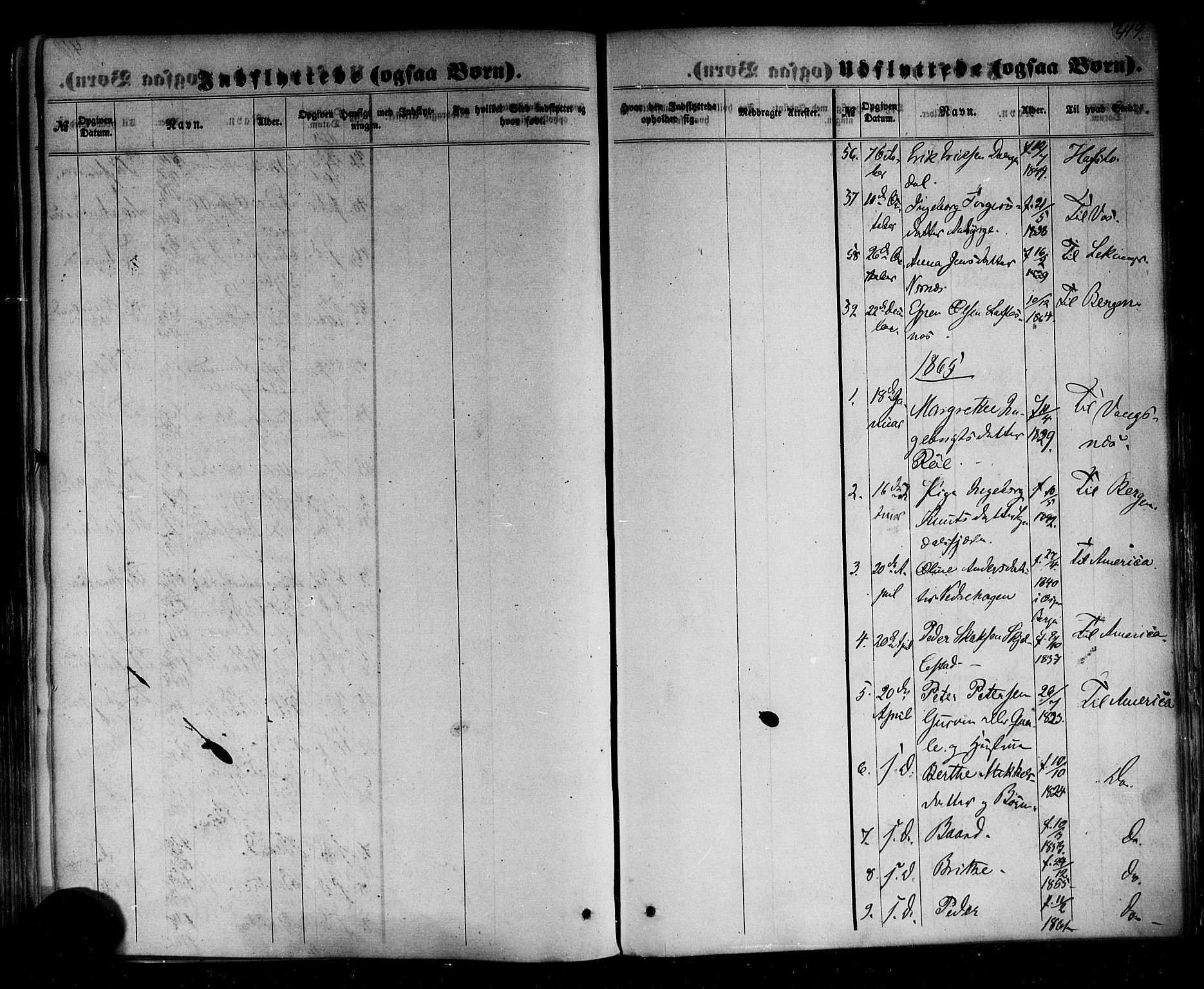 Sogndal sokneprestembete, AV/SAB-A-81301/H/Haa/Haaa/L0013: Parish register (official) no. A 13, 1859-1877, p. 419