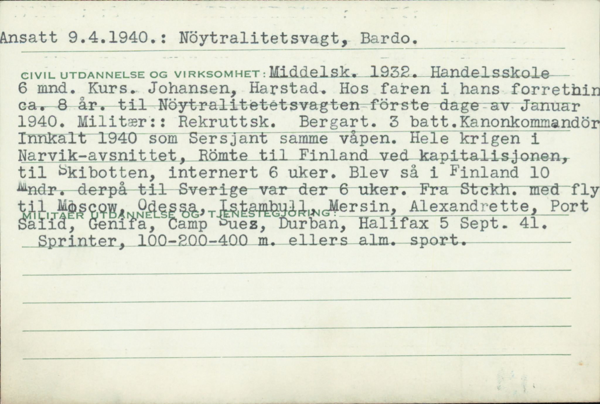 Forsvaret, Forsvarets overkommando/Luftforsvarsstaben, RA/RAFA-4079/P/Pa/L0038: Personellpapirer, 1914, p. 126