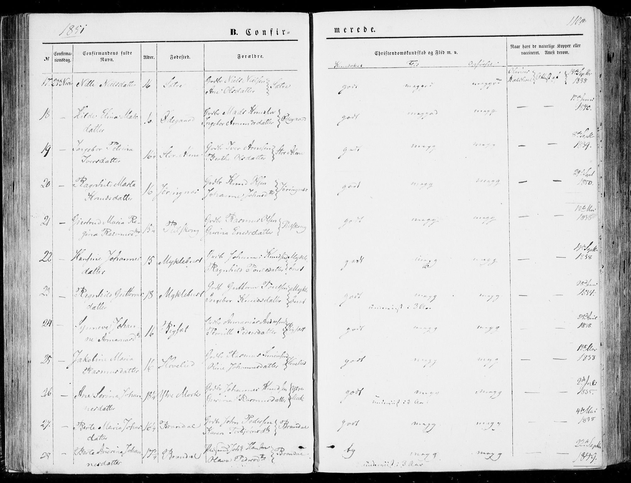 Ministerialprotokoller, klokkerbøker og fødselsregistre - Møre og Romsdal, AV/SAT-A-1454/510/L0121: Parish register (official) no. 510A01, 1848-1877, p. 110