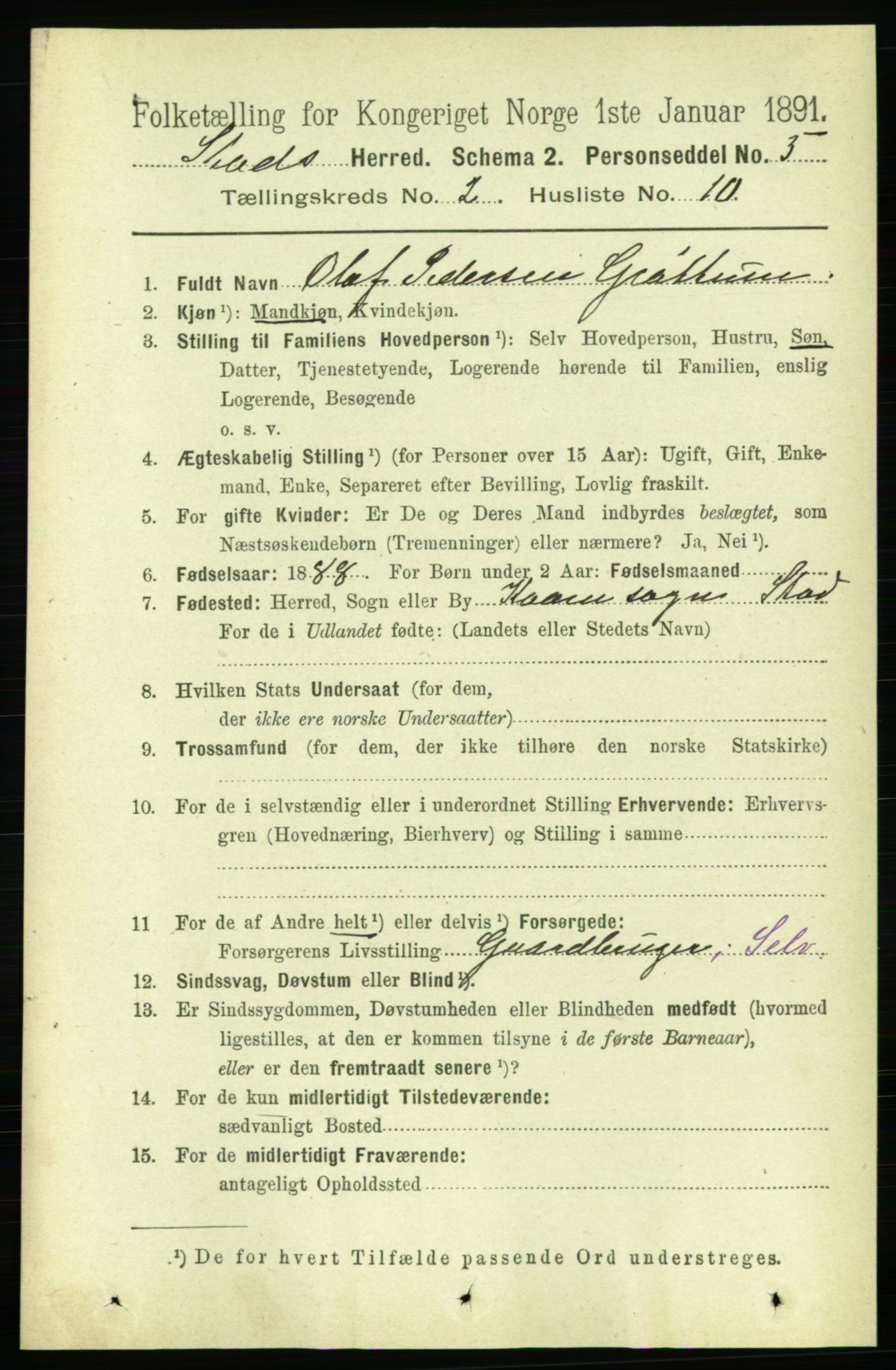 RA, 1891 census for 1734 Stod, 1891, p. 760