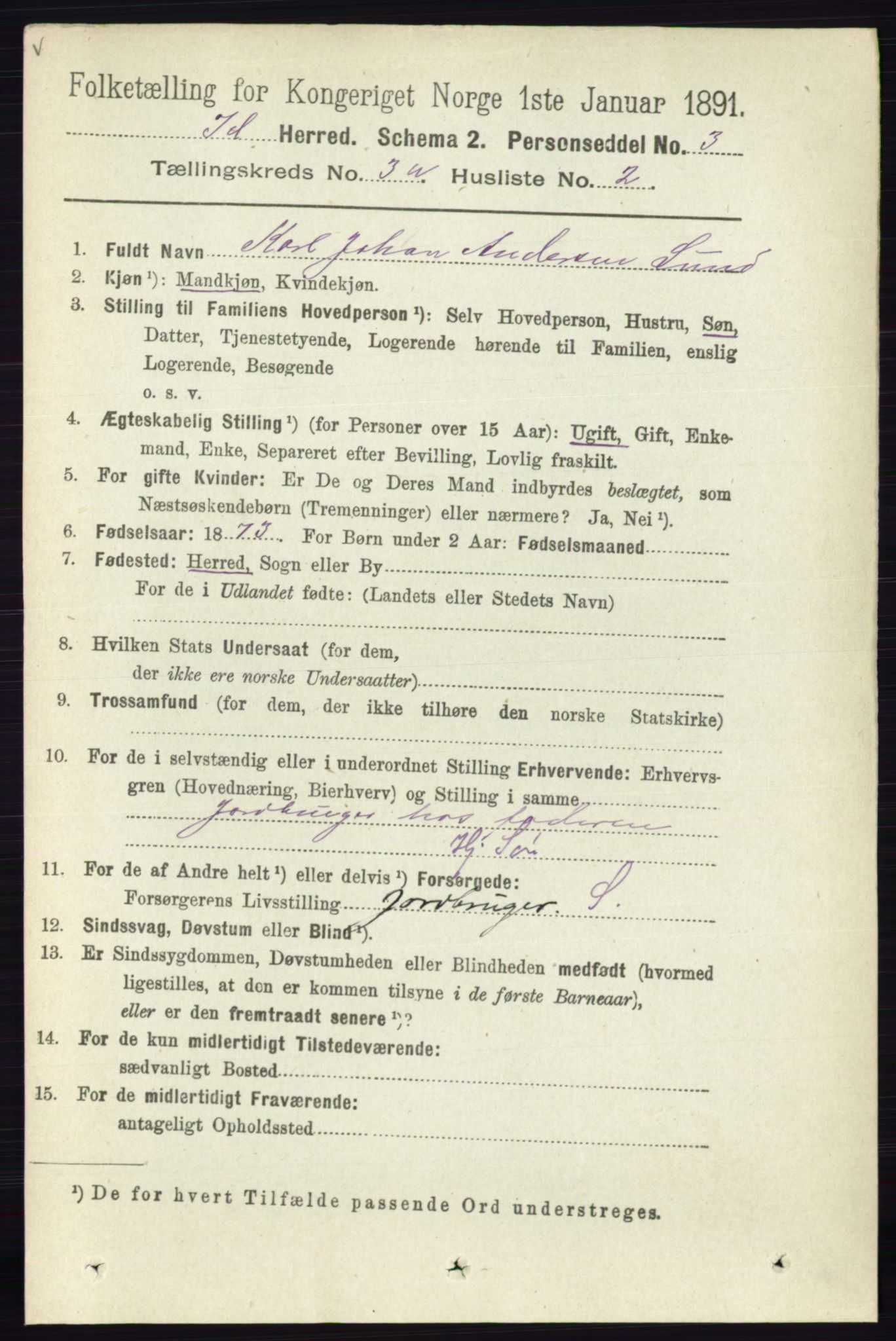 RA, 1891 census for 0117 Idd, 1891, p. 2152