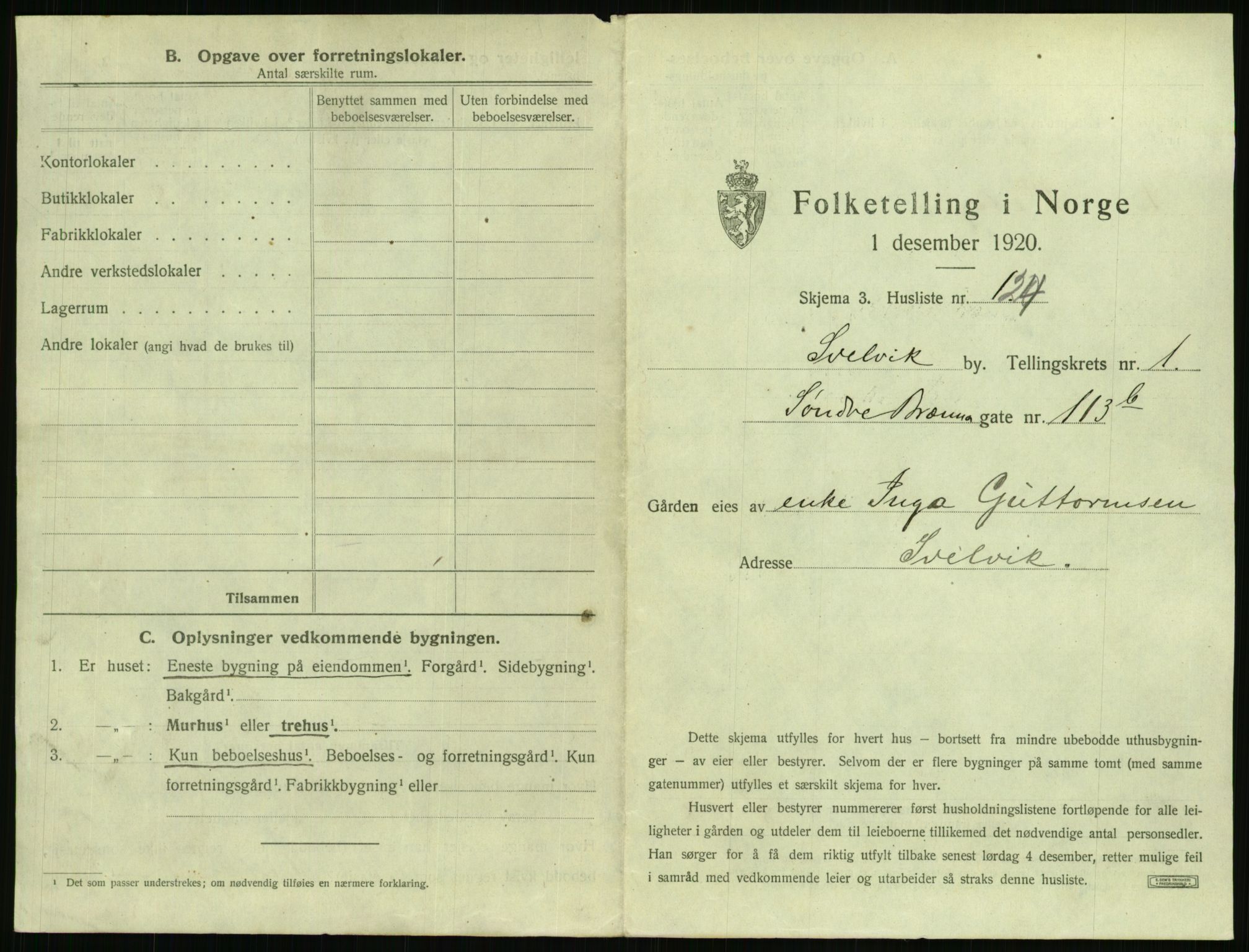 SAKO, 1920 census for Svelvik, 1920, p. 271