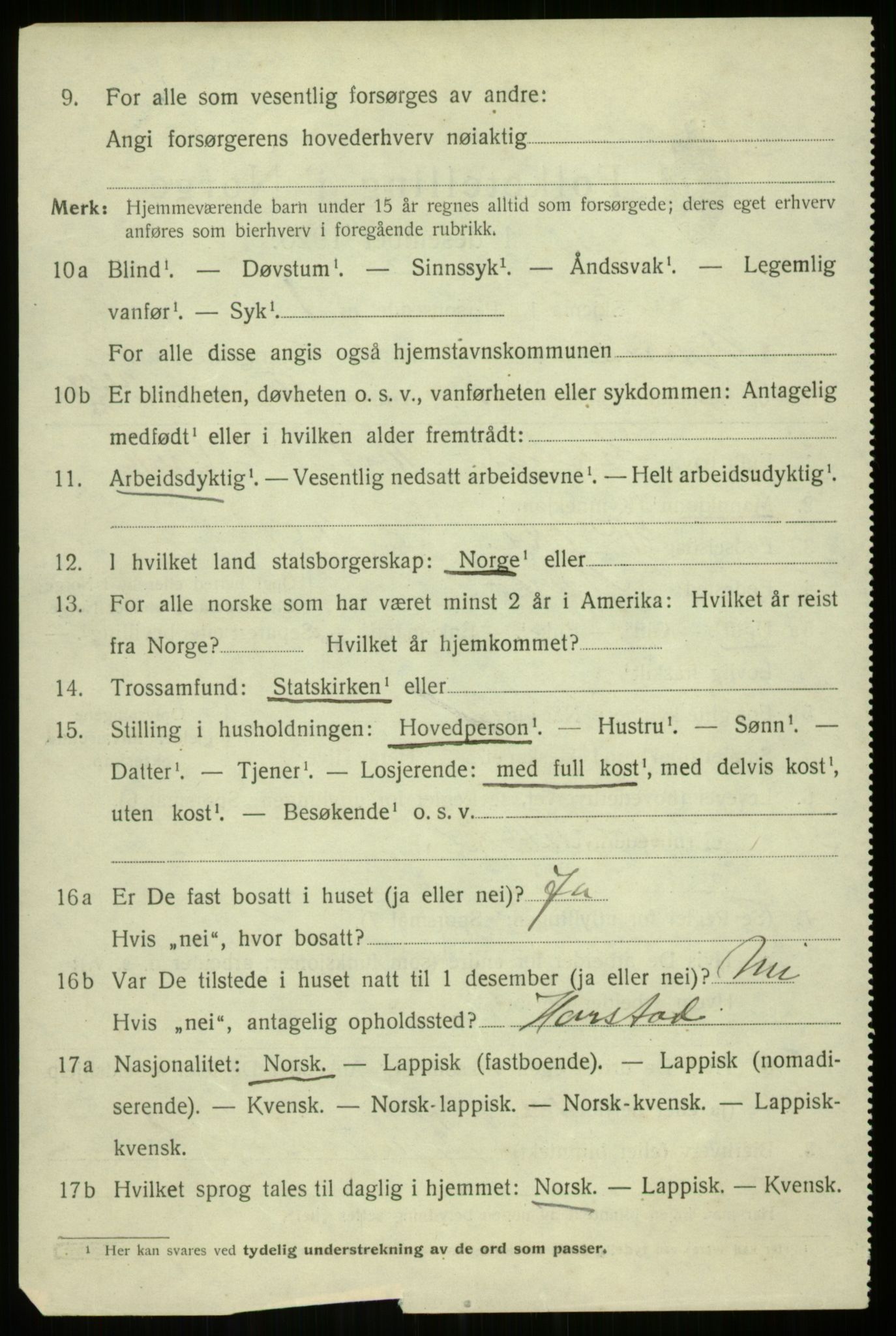 SATØ, 1920 census for Trondenes, 1920, p. 3765