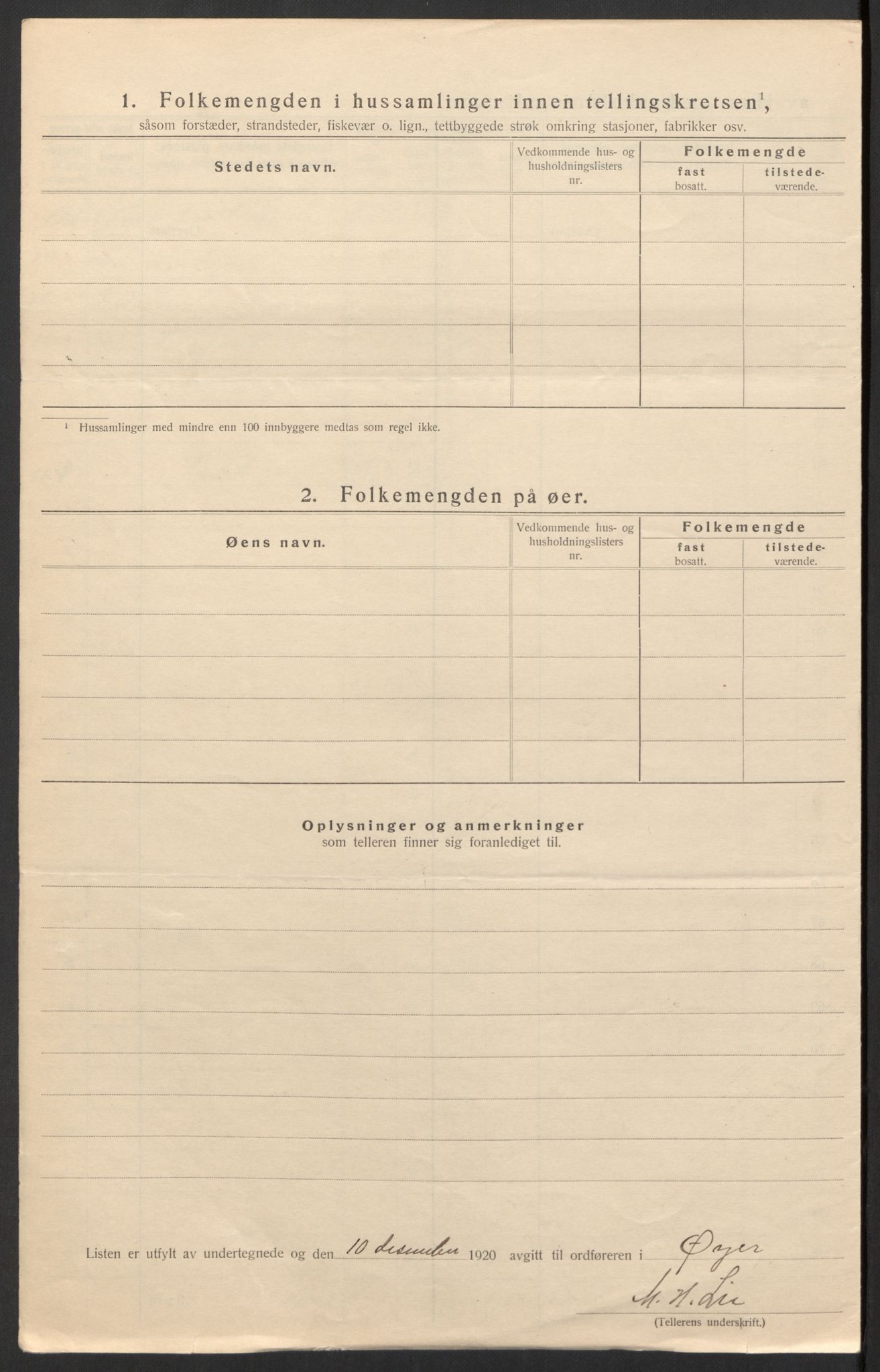 SAH, 1920 census for Øyer, 1920, p. 14