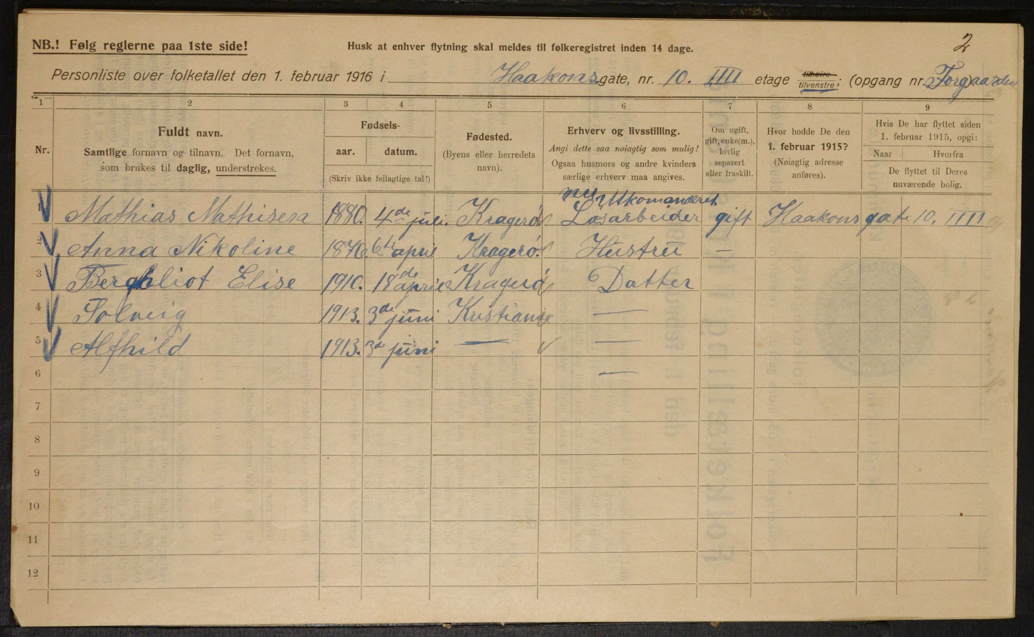 OBA, Municipal Census 1916 for Kristiania, 1916, p. 43402