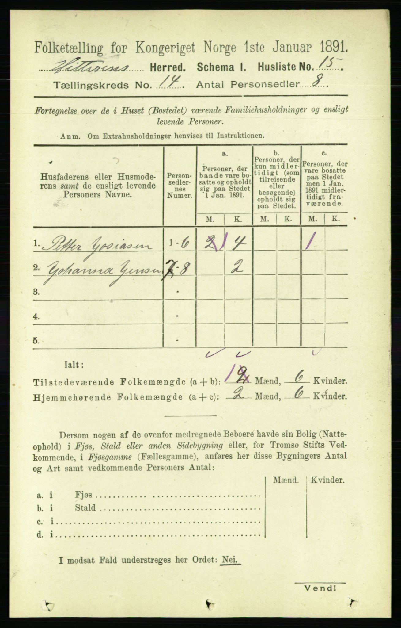 RA, 1891 census for 1617 Hitra, 1891, p. 2968