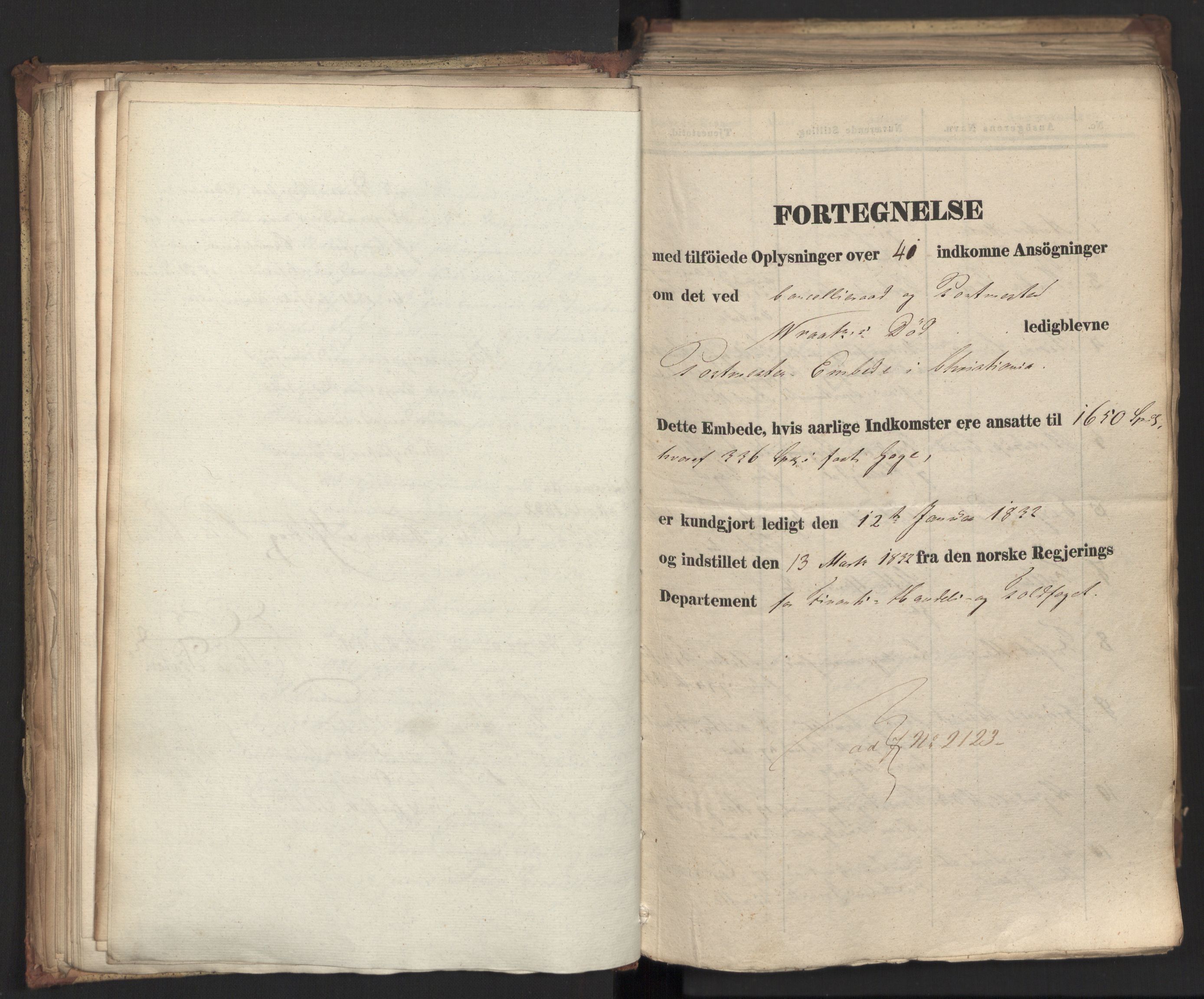 Statsrådsavdelingen i Stockholm, AV/RA-S-1003/D/Da/L0077: Regjeringsinnstillinger nr. 2100-2259, 1832, p. 90