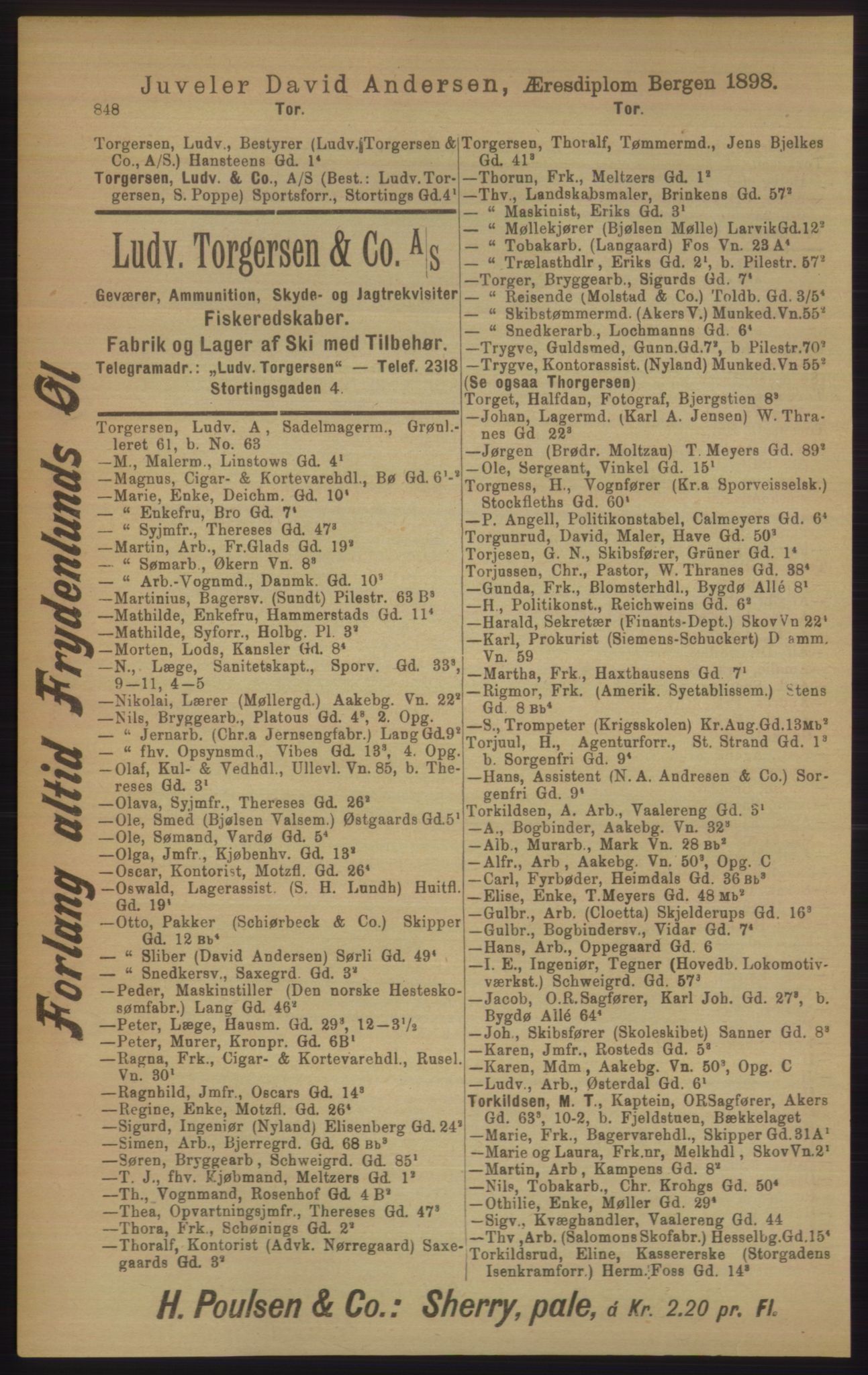 Kristiania/Oslo adressebok, PUBL/-, 1906, p. 848