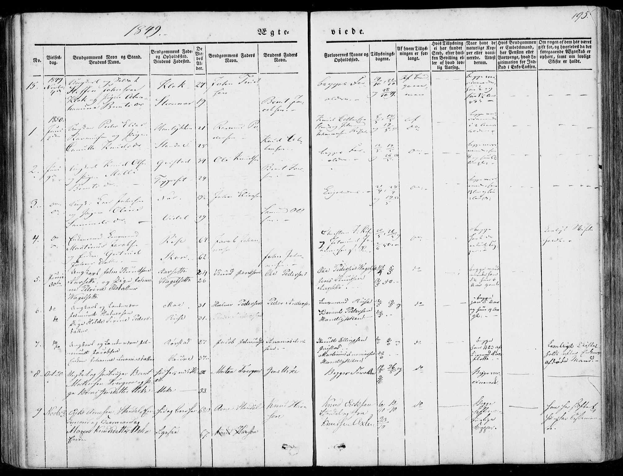 Ministerialprotokoller, klokkerbøker og fødselsregistre - Møre og Romsdal, SAT/A-1454/515/L0209: Parish register (official) no. 515A05, 1847-1868, p. 195