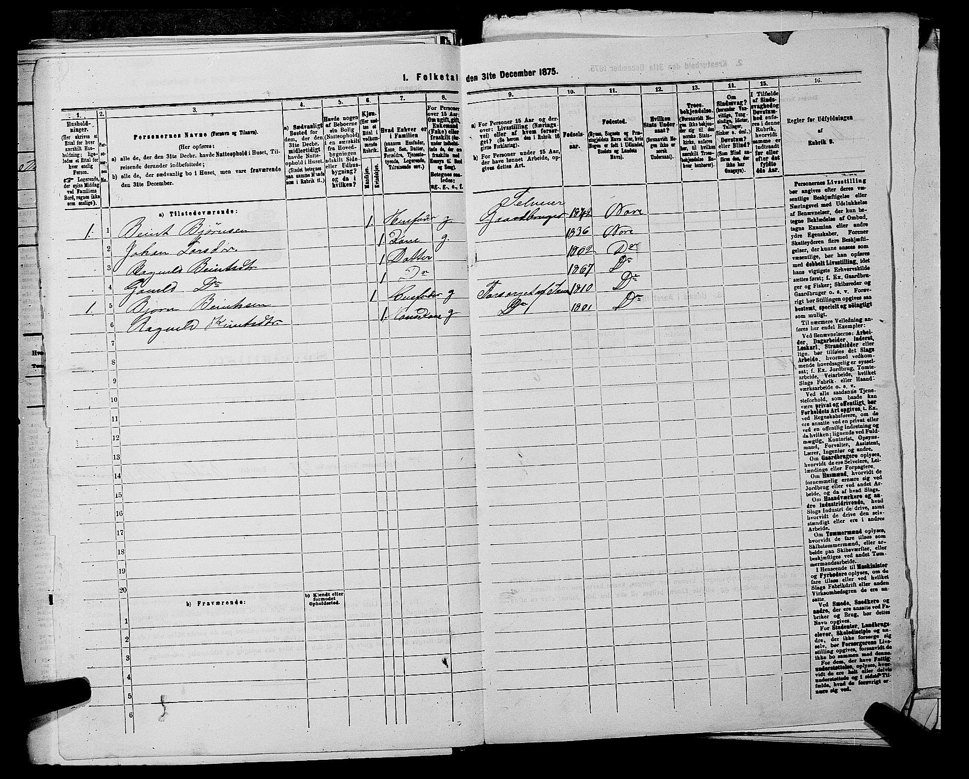 SAKO, 1875 census for 0633P Nore, 1875, p. 854