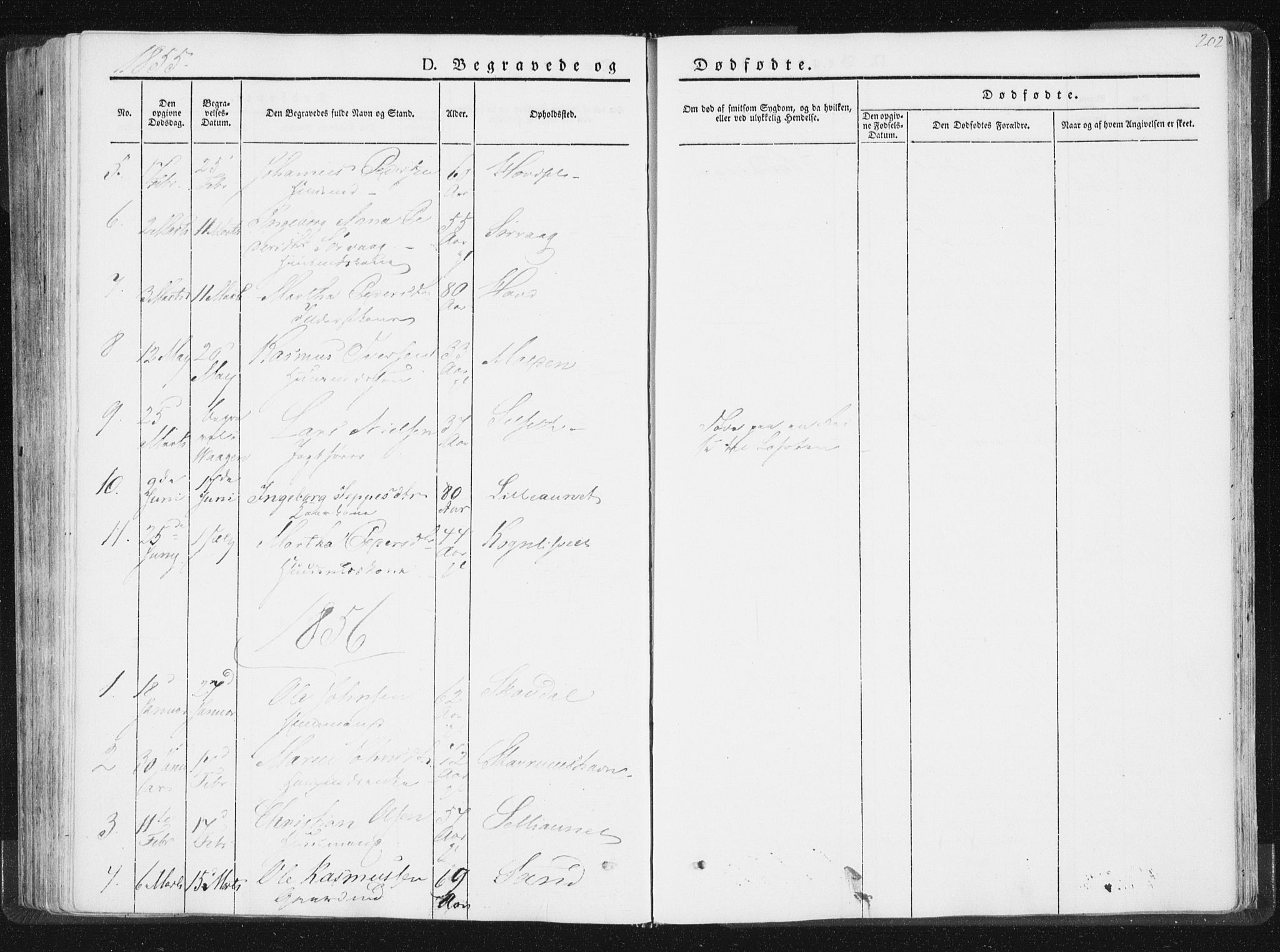 Ministerialprotokoller, klokkerbøker og fødselsregistre - Nord-Trøndelag, SAT/A-1458/744/L0418: Parish register (official) no. 744A02, 1843-1866, p. 202